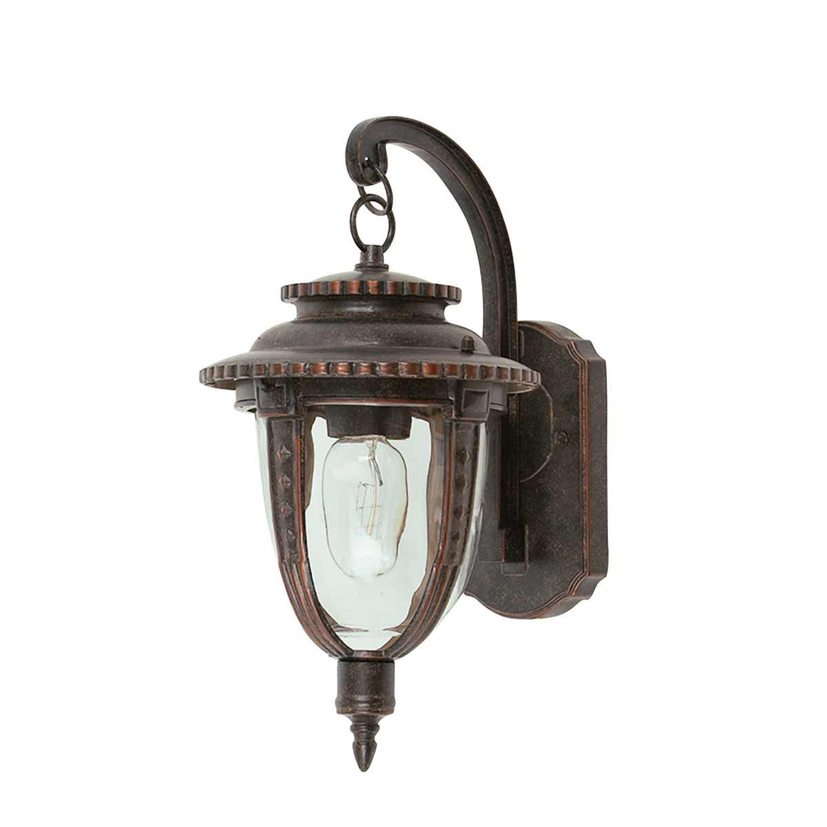 St. Louis 1 - flammige mittelgroße Wandlaterne - verwitterte Bronze - Elsteadlighting - STL2 - M - WB