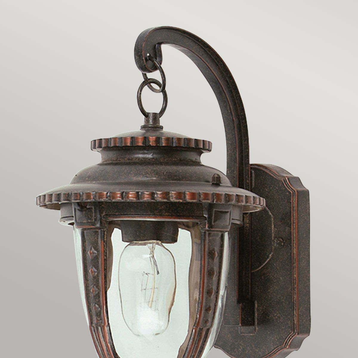 St. Louis 1 - flammige mittelgroße Wandlaterne - verwitterte Bronze - Elsteadlighting - STL2 - M - WB