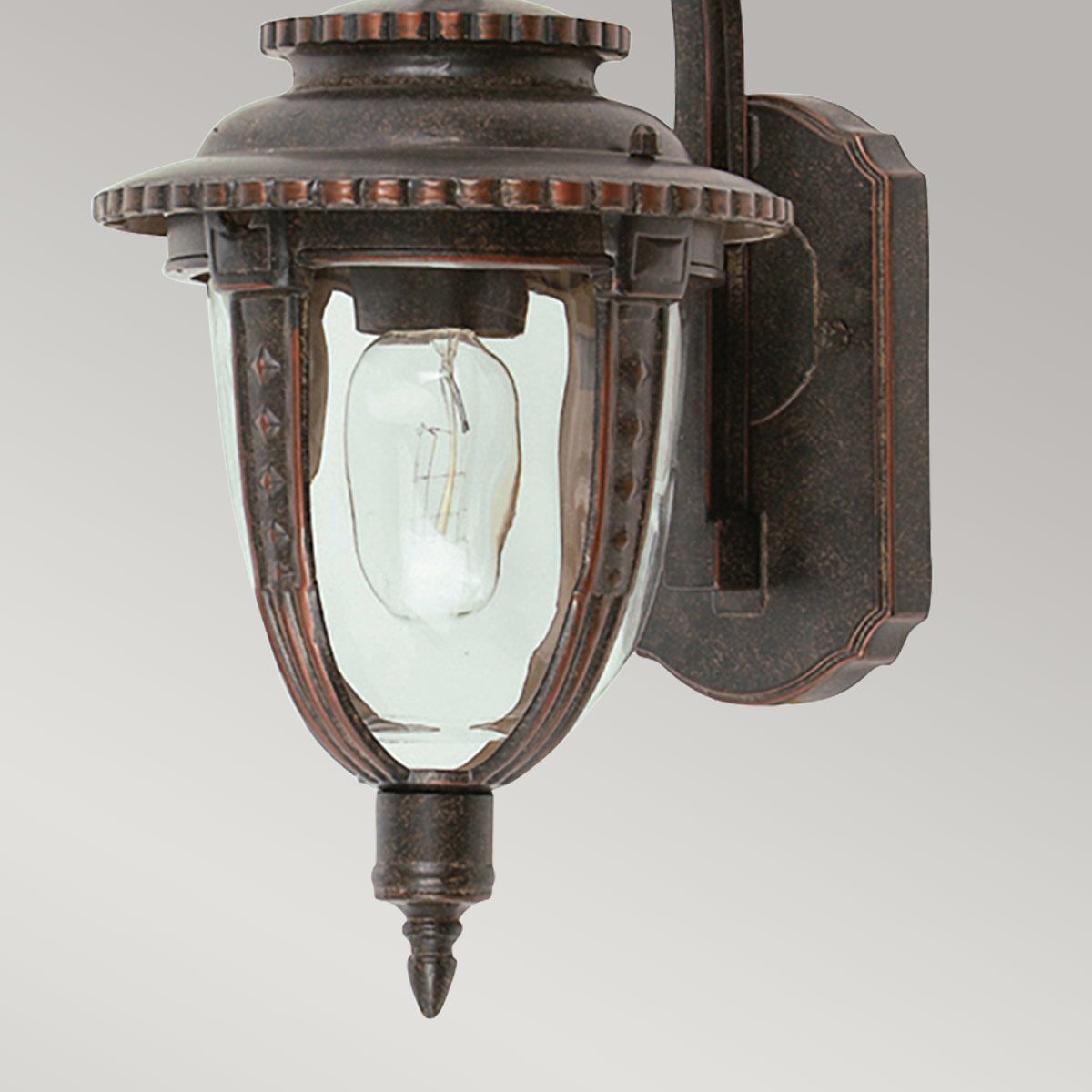 St. Louis 1 - flammige mittelgroße Wandlaterne - verwitterte Bronze - Elsteadlighting - STL2 - M - WB