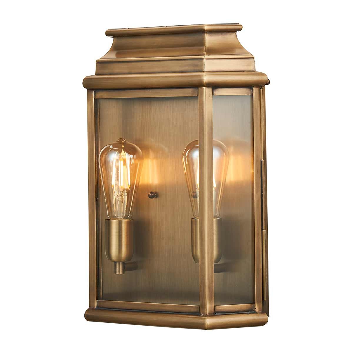 St. Martins Große Wandlaterne mit 2 Lichtern, gealtertes Messing - Elsteadlighting - ST - MARTINS - L - BR