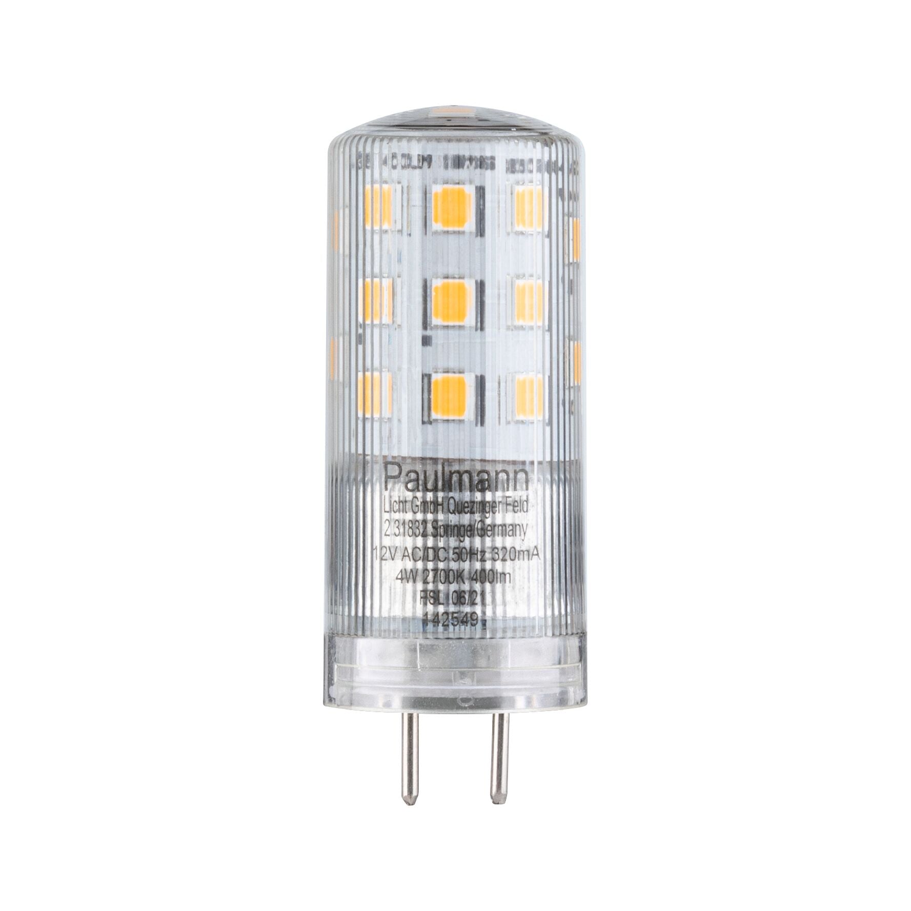 Standard 12V LED Stiftsockel 1er - Set 400lm 4W 2700K dimmbar Klar - Paulmann - 28833