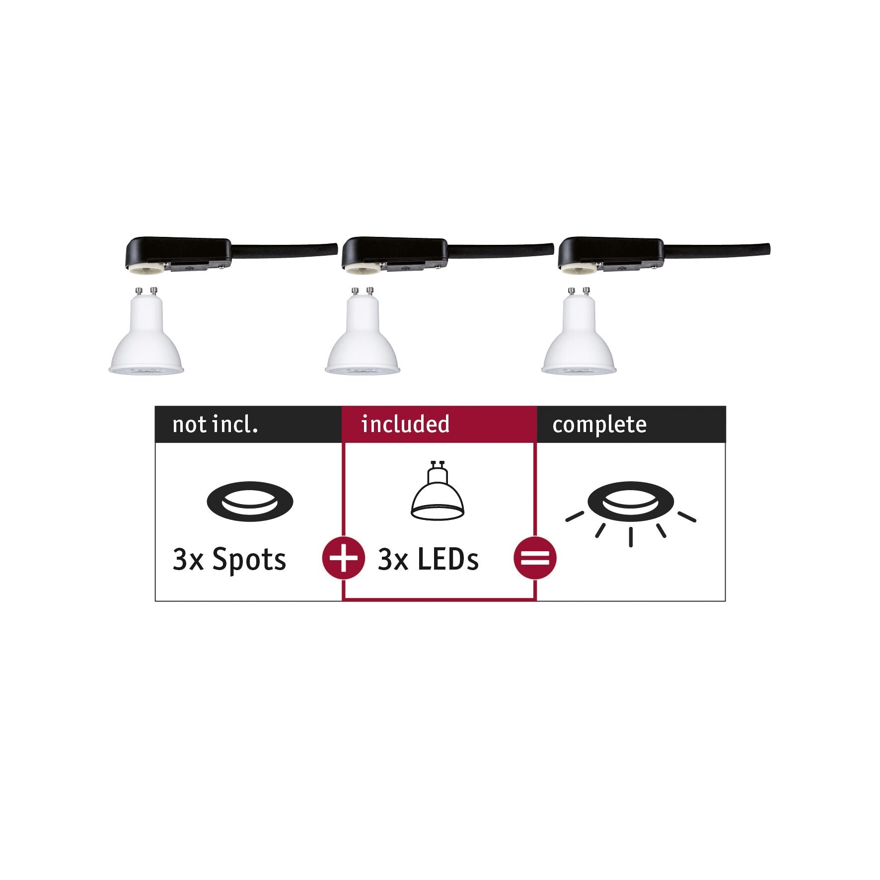Standard 230V LED Reflektor Non Dim GU10 230V 3x460lm 3x6,5W 2700K Weiß - Paulmann - 28784