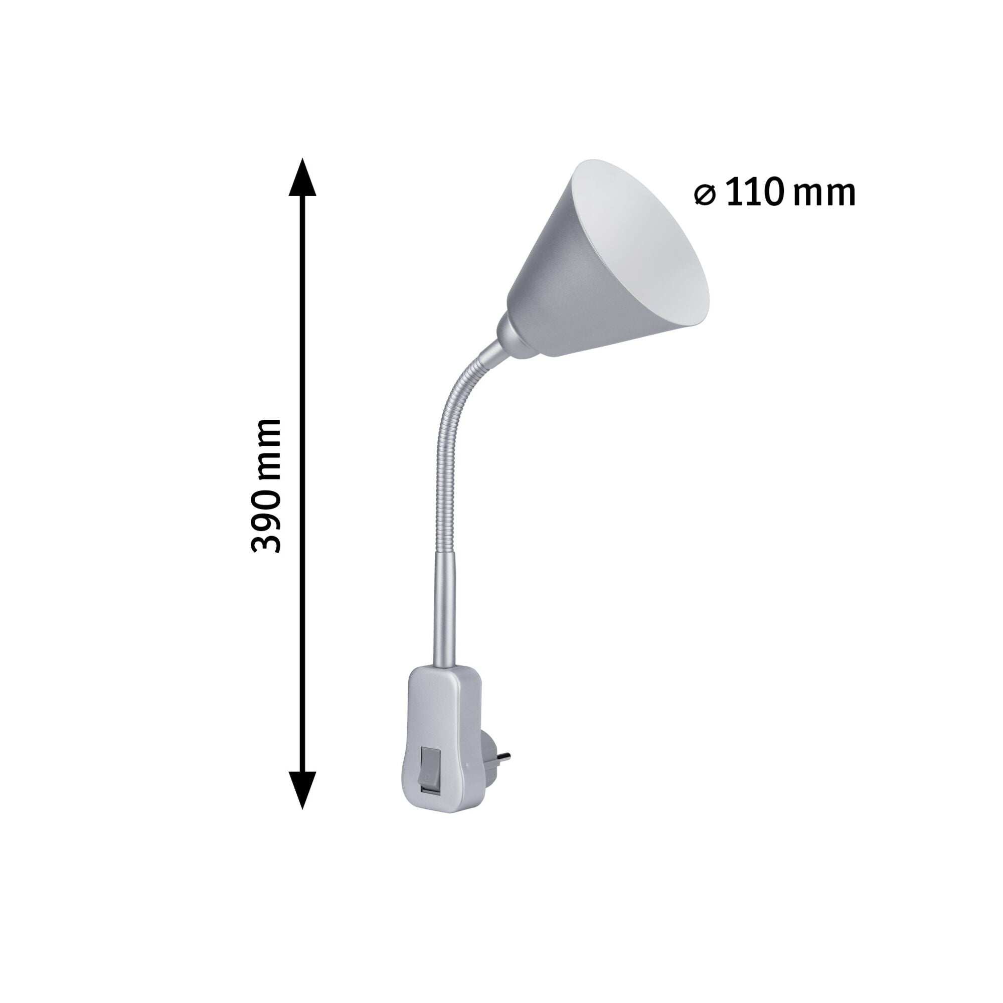 Steckerleuchte Junus Flexarm Grau 230V E14 - Paulmann - 95429