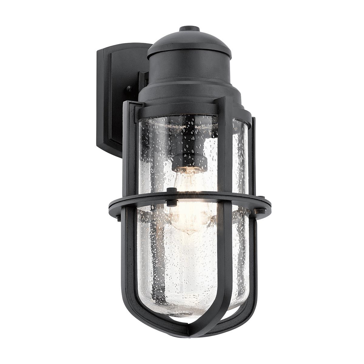 Suri 1 - flammige große Wandlaterne - Strukturiertes Schwarz - Elsteadlighting - KL - SURI - L