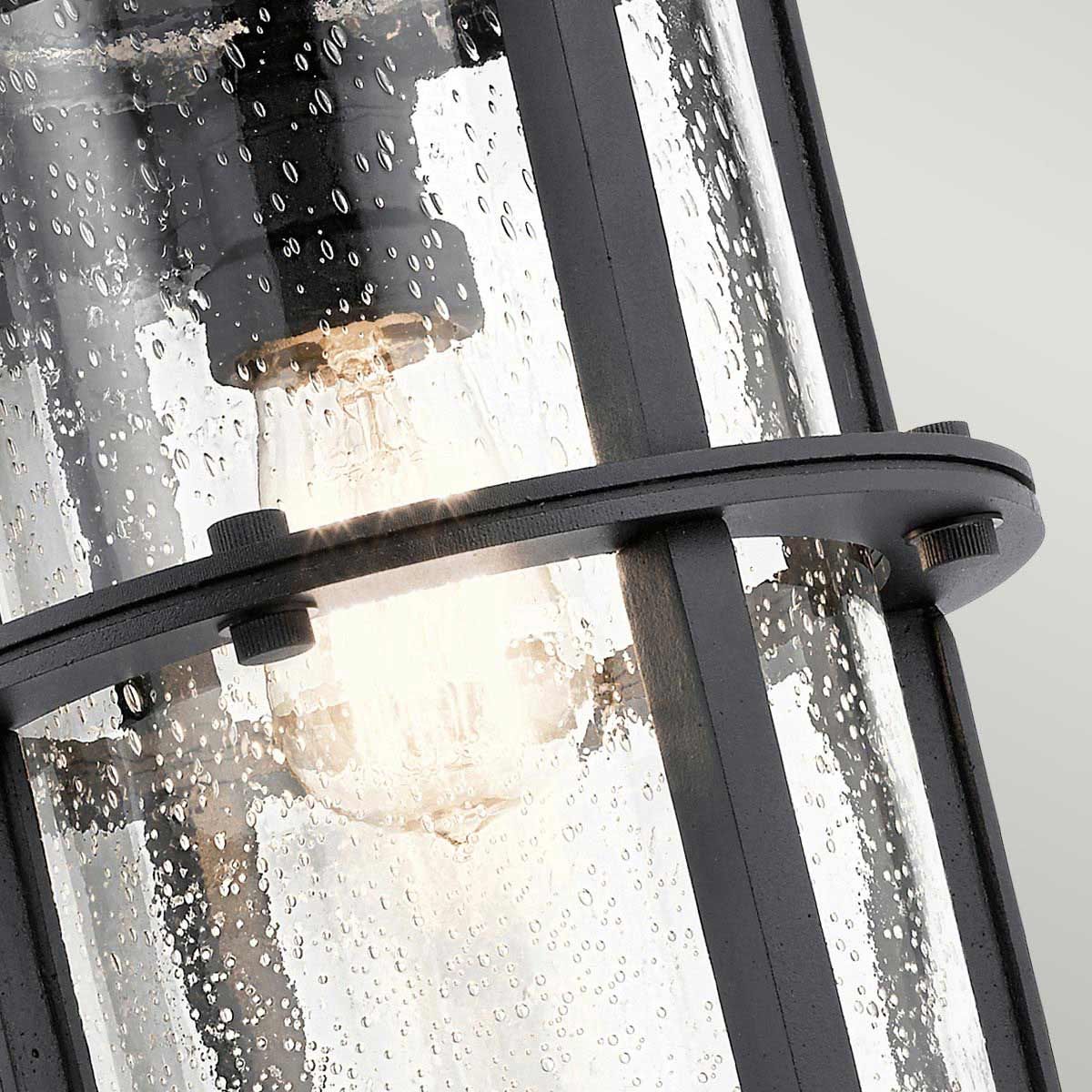 Suri 1 - flammige große Wandlaterne - Strukturiertes Schwarz - Elsteadlighting - KL - SURI - L