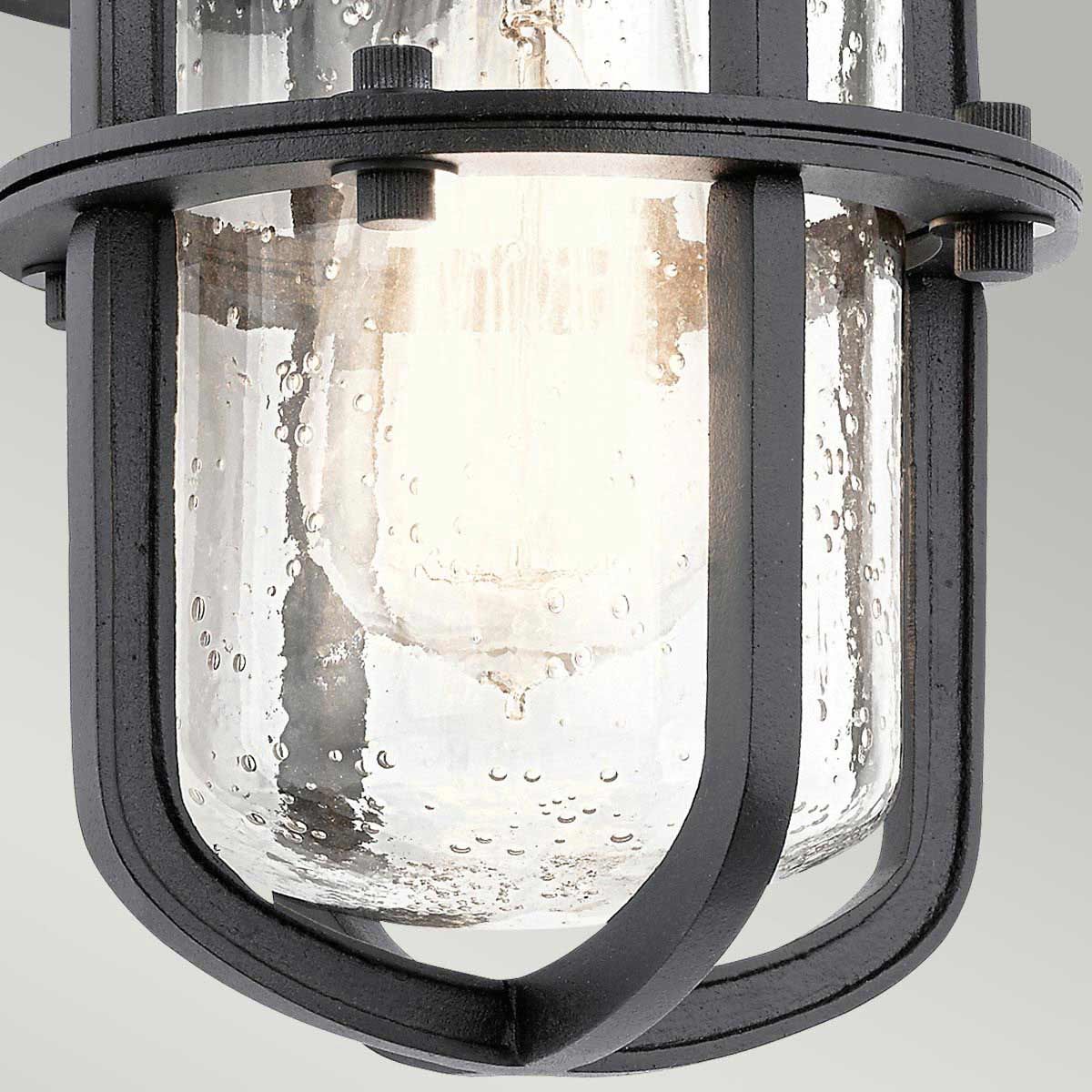 Suri 1 - flammige kleine Wandlaterne - Strukturiertes Schwarz - Elsteadlighting - KL - SURI - S