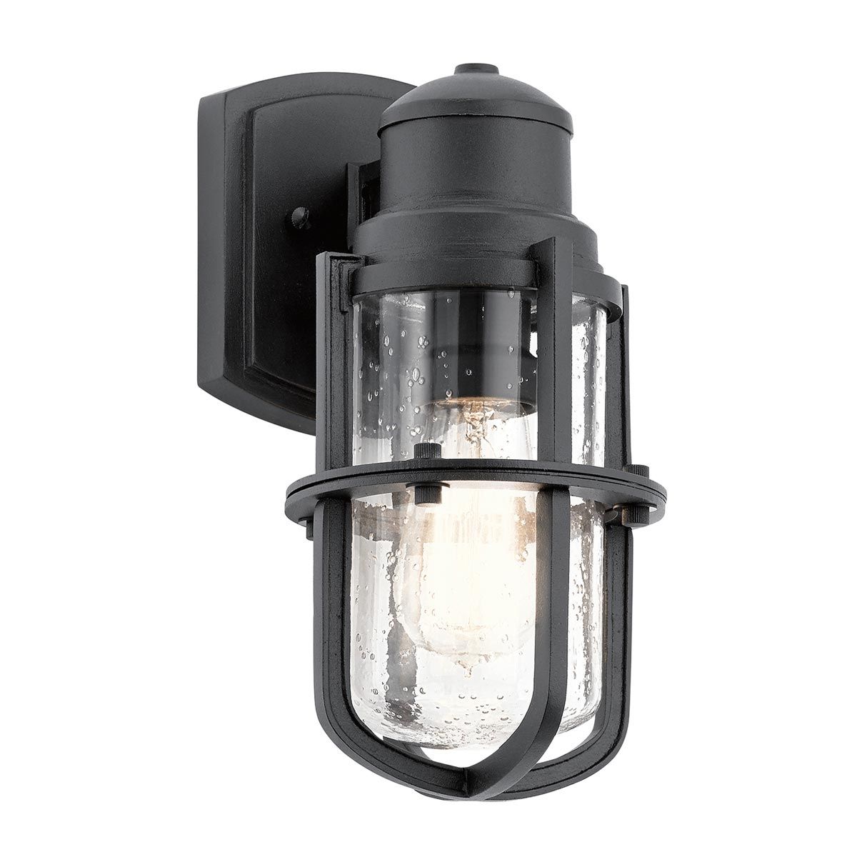 Suri 1 - flammige kleine Wandlaterne - Strukturiertes Schwarz - Elsteadlighting - KL - SURI - S