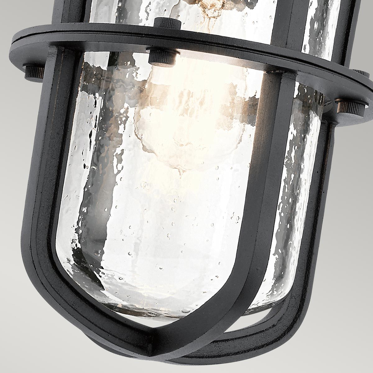 Suri 1 - flammige mittelgroße Wandlaterne - Strukturiertes Schwarz - Elsteadlighting - KL - SURI - M