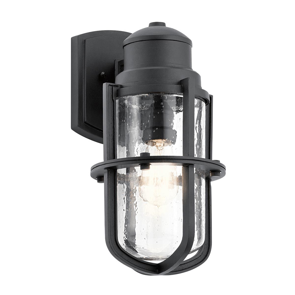 Suri 1 - flammige mittelgroße Wandlaterne - Strukturiertes Schwarz - Elsteadlighting - KL - SURI - M
