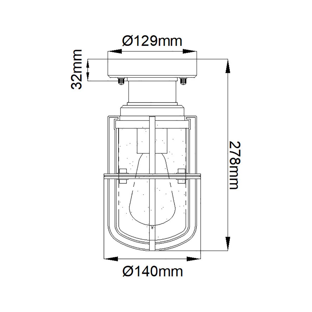 Suri 1 - flammige Veranda - /Sockellaterne - Strukturiertes Schwarz - Elsteadlighting - KL - SURI - F