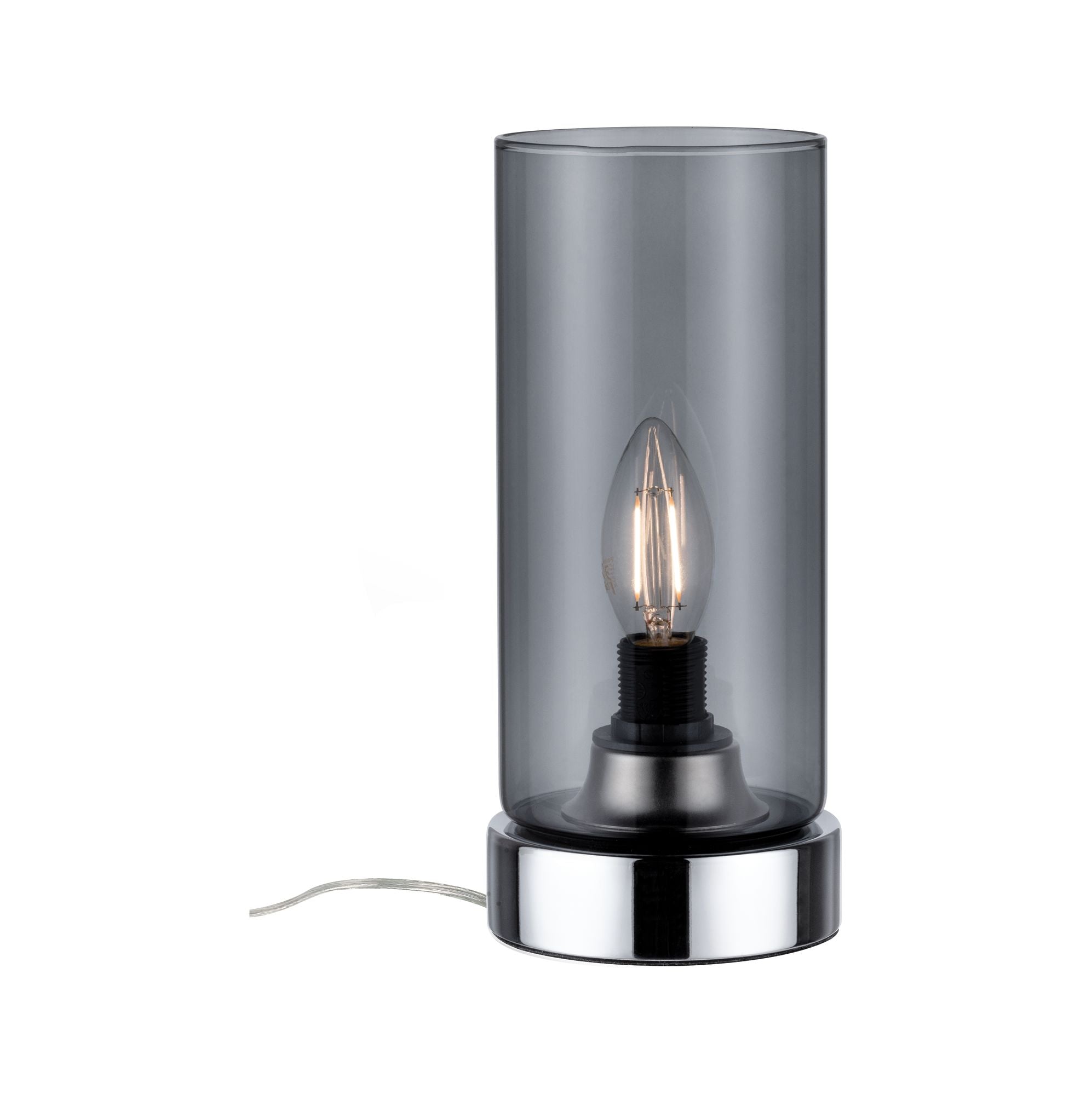 Tischleuchte Pinja E14 max. 20W Chrom/Rauchglas - Paulmann - 77056