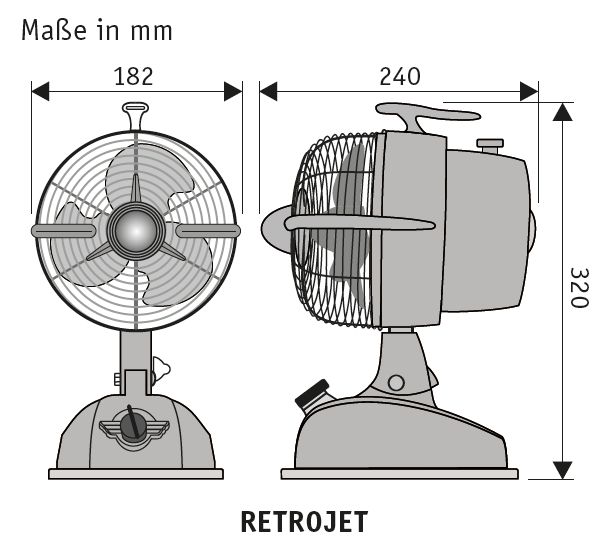 Tischventilator RETROJET SIL - CasaFan - 301503