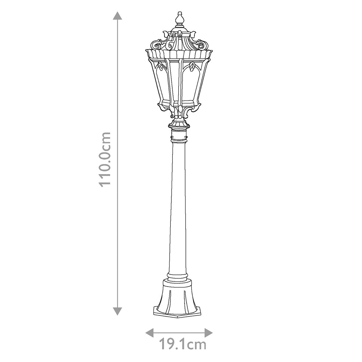 Tournai 1 leichte mittlere Säule - Londonderry - Elsteadlighting - KL - TOURNAI4 - M