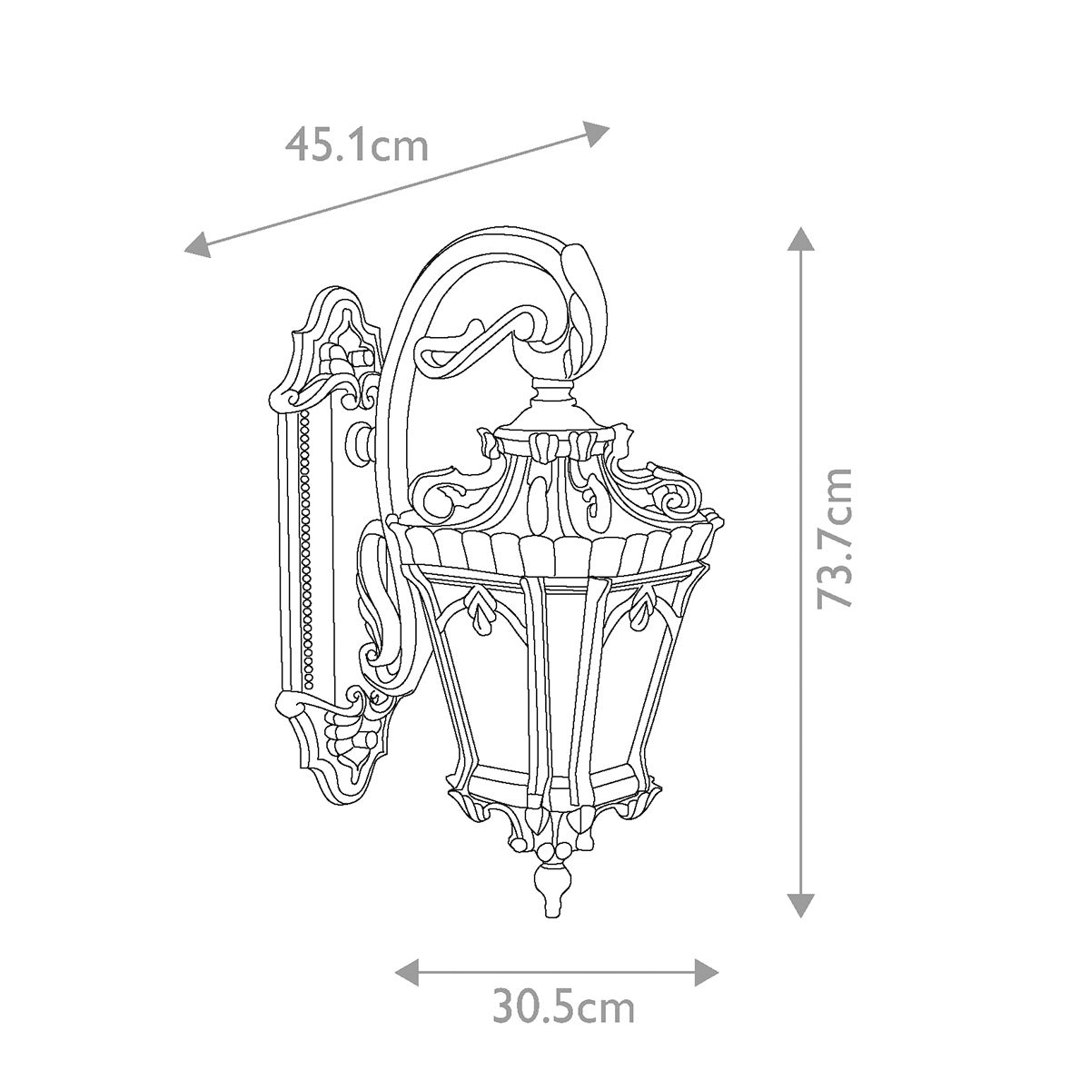 Tournai 3 - flammige, extragroße Wandlaterne – Londonderry - Elsteadlighting - KL - TOURNAI2 - XL