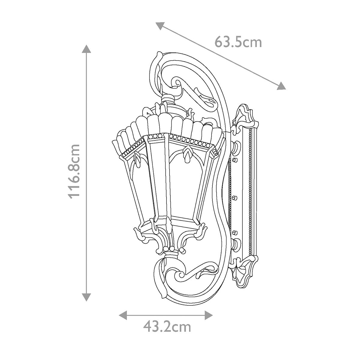 Tournai 4 - flammige, extragroße Wandlaterne – Londonderry - Elsteadlighting - KL - TOURNAI1G - XL