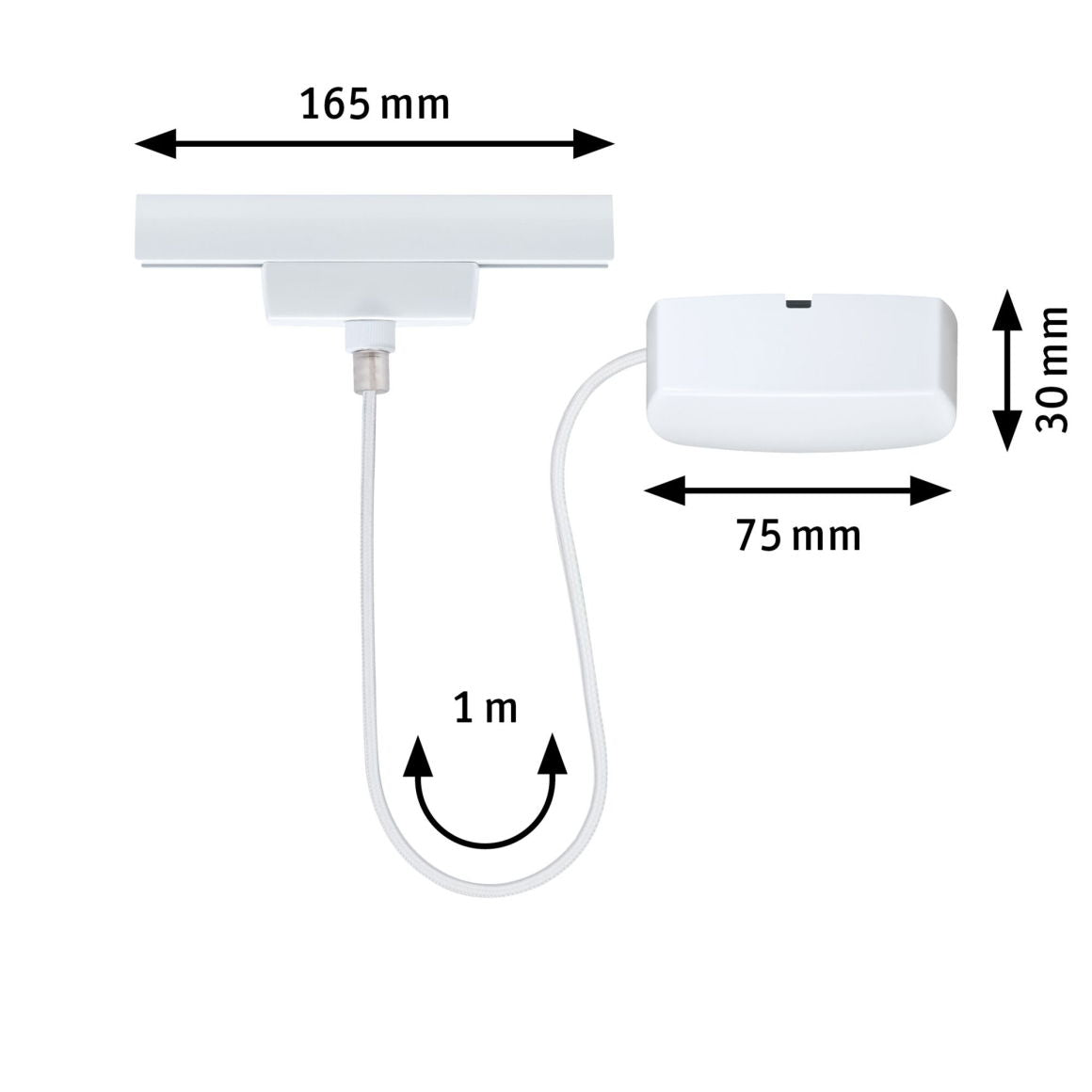 URail Einspeisung Zigbee 3.0 Kabel 1m max. 100W Signalweiß - Paulmann - 95671