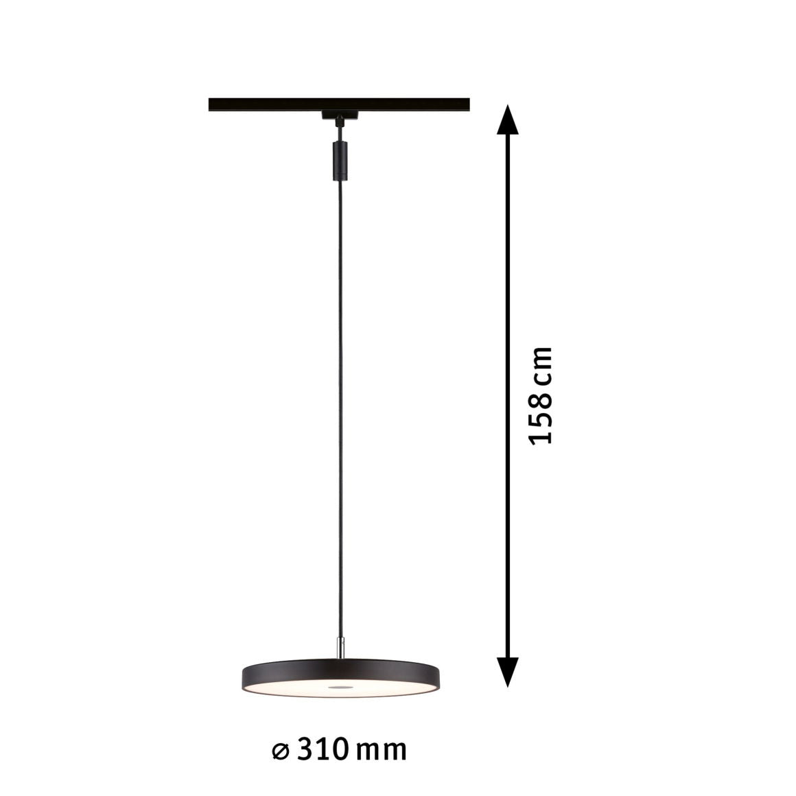 URail LED Pendel 3 - Step - Dim Hildor 850lm 15W 3000K oder 4000K dimmbar 230V Schwarz matt - Paulmann - 96792