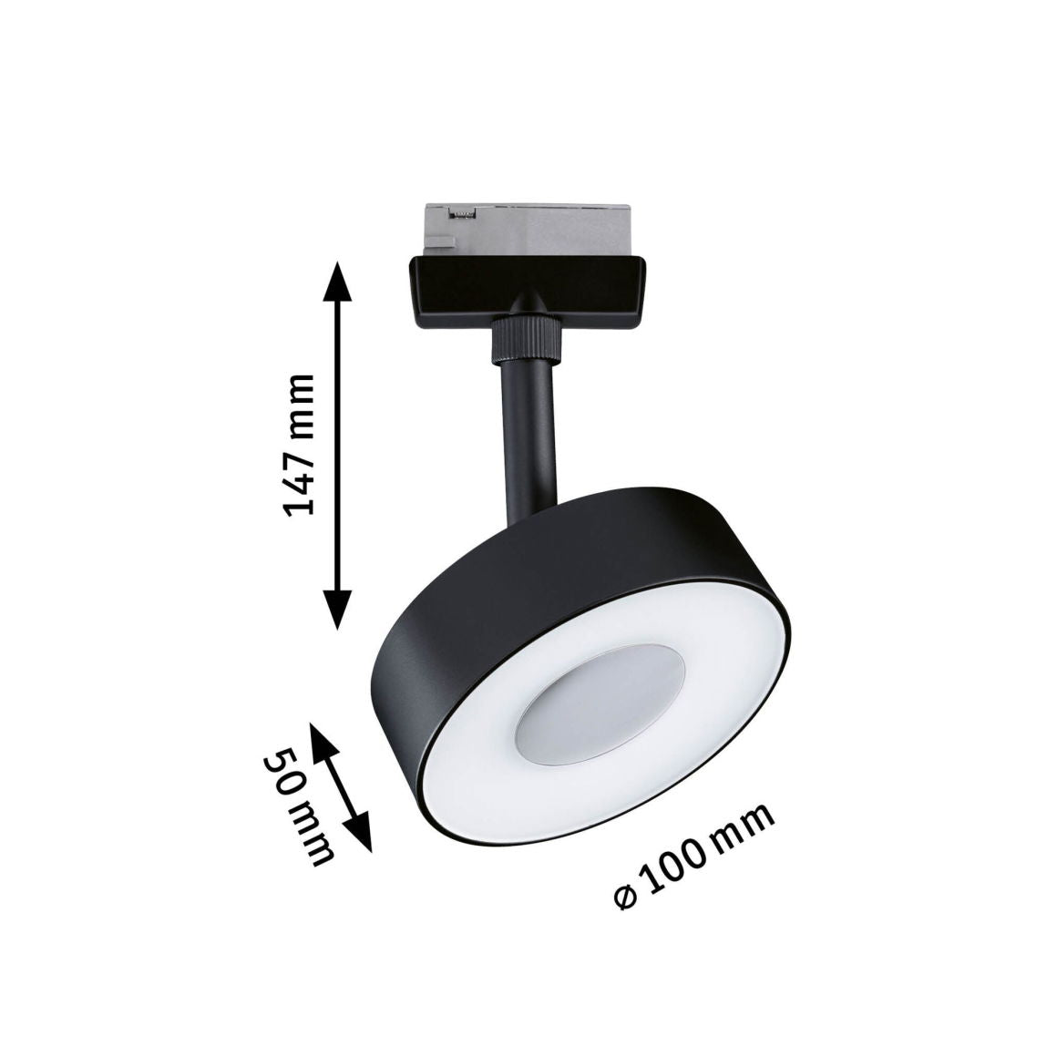 URail LED Schienenspot 3 - Step - Dim Circle Einzelspot 160lm 5W 3000K dimmbar 230V Schwarz matt - Paulmann - 95589