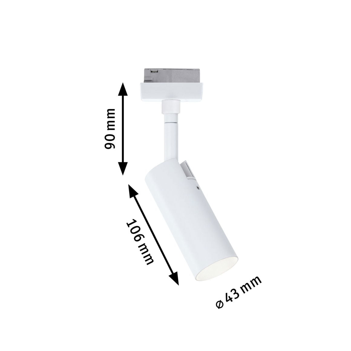 URail LED Schienenspot 3 - Step - Dim Tubo Einzelspot 150lm 4W 3000K dimmbar 230V Signalweiß - Paulmann - 94889