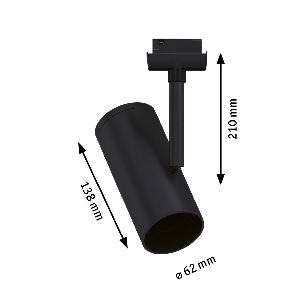 URail Schienenspot Apol Einzelspot E27 max. 50W dimmbar 230V Schwarz - Paulmann - 96979