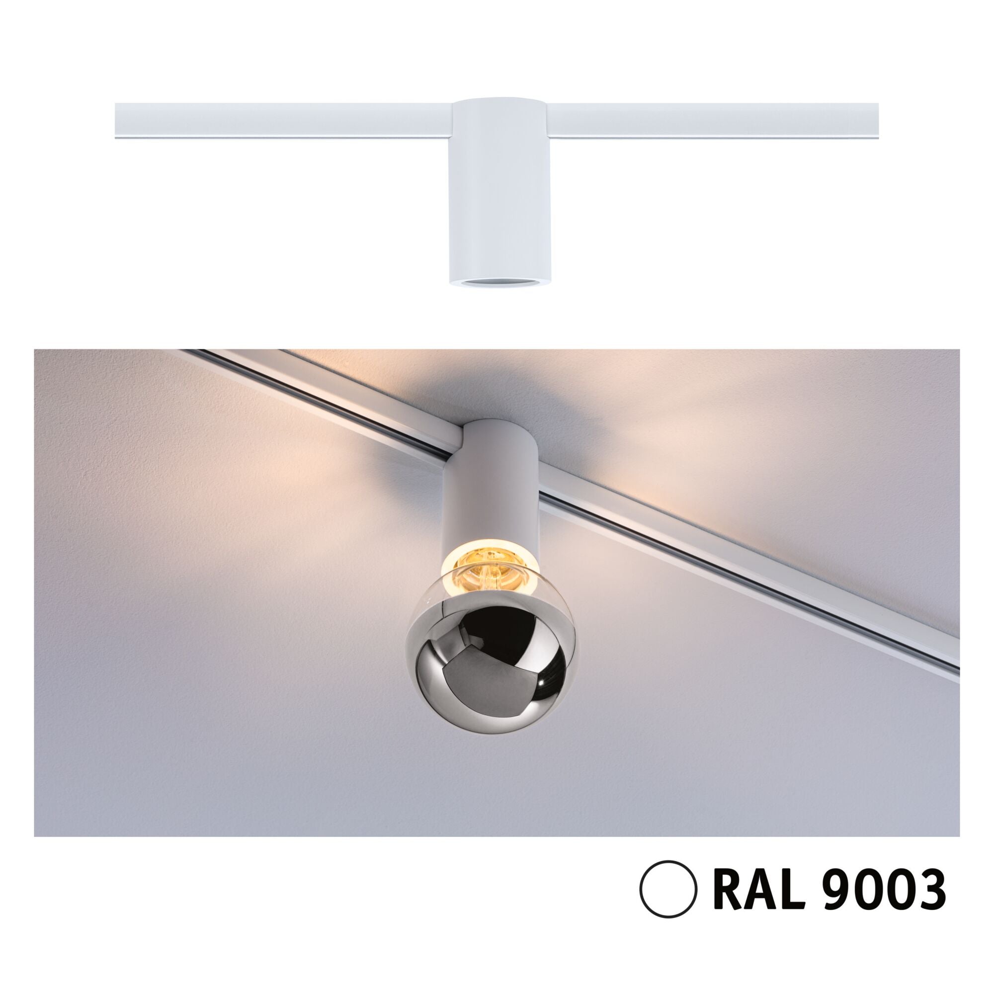 URail Schienenspot Socket E27 max. 20W dimmbar 230V Signalweiß - Paulmann - 95702