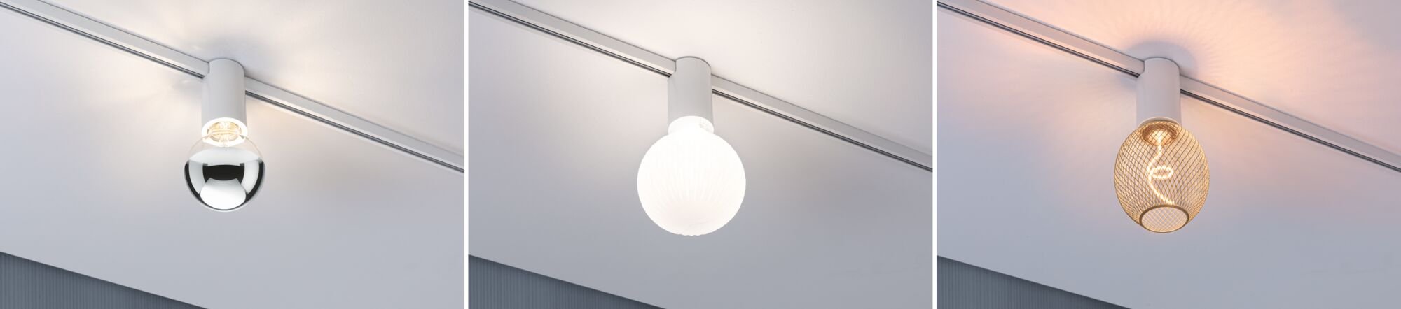 URail Schienenspot Socket E27 max. 20W dimmbar 230V Signalweiß - Paulmann - 95702