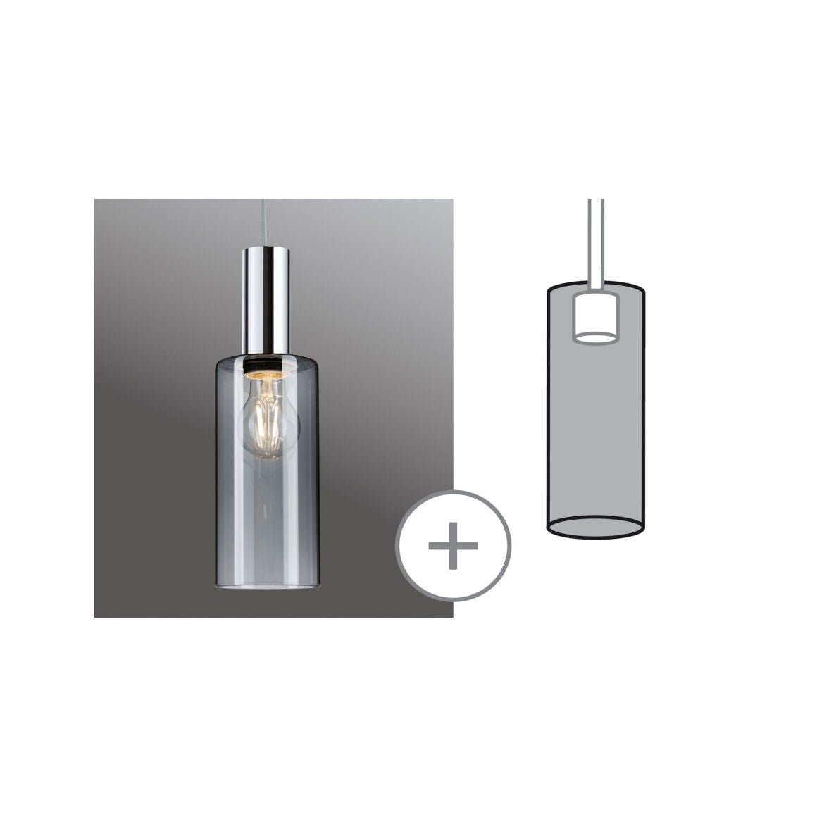 URail Schirm Raja 2Easy 100mm Rauchglas - Paulmann - 95607