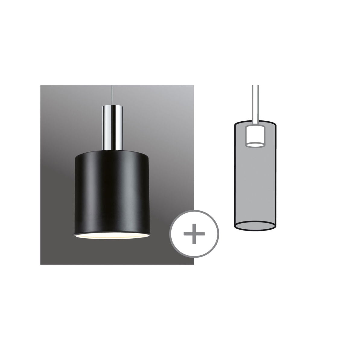 URail Schirm Tallis 2Easy 160mm Schwarz matt - Paulmann - 95612