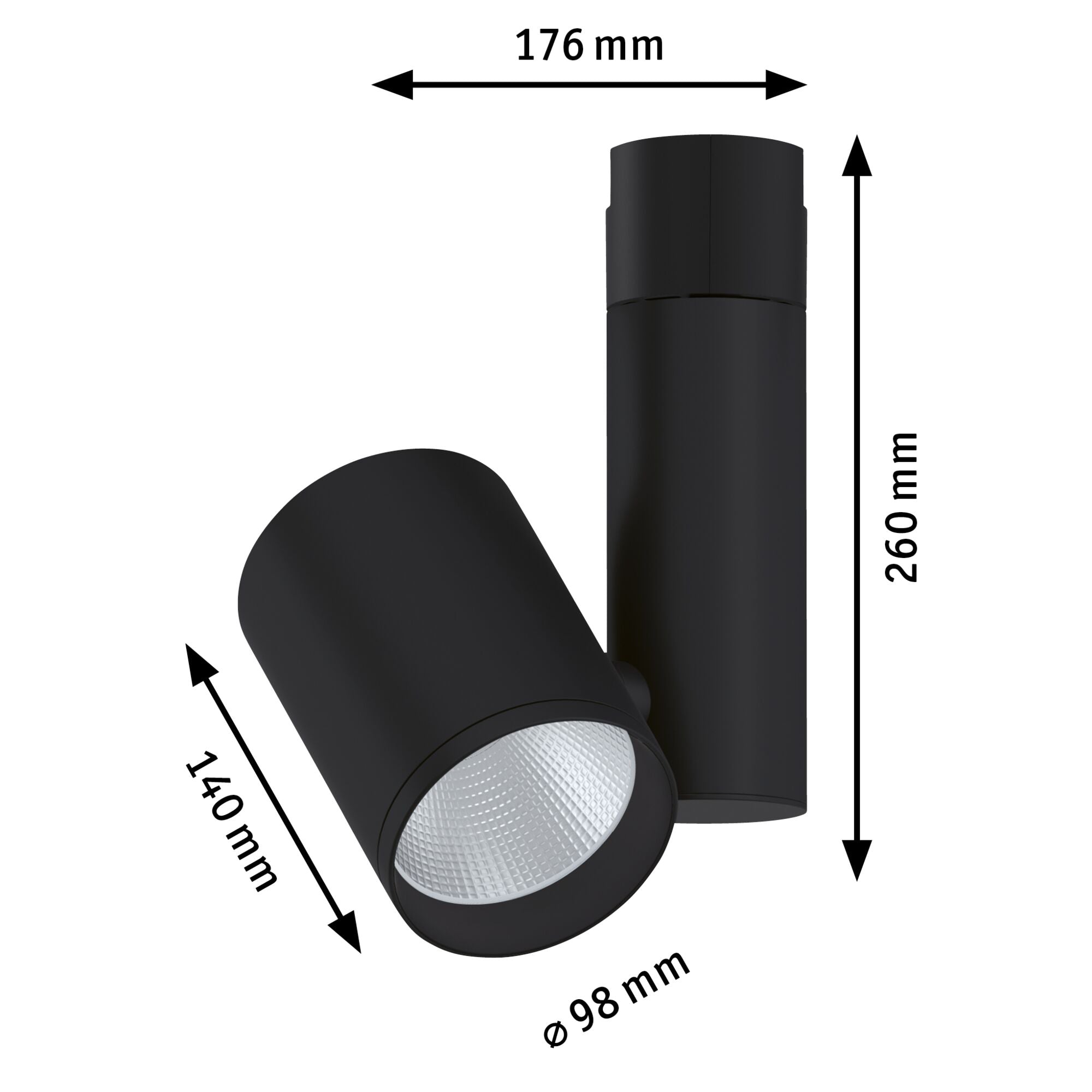 URail Zeuz Einzelspot 15° 2860lm 33W 3000K dimmbar 230V Schwarz matt - Paulmann - 95535