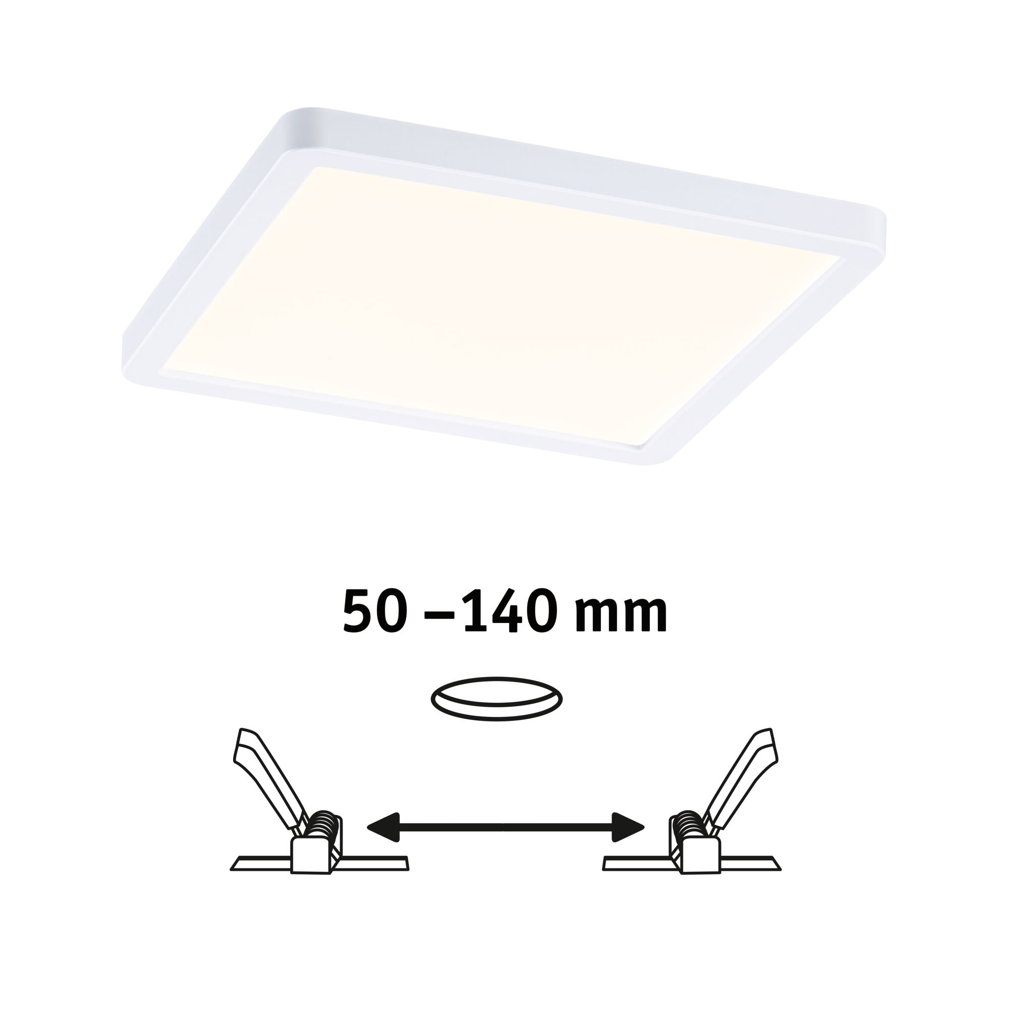 VariFit Areo IP44 eckig 175x175mm 13W 1200lm 3000K Weiß dimmbar - Paulmann - 93053