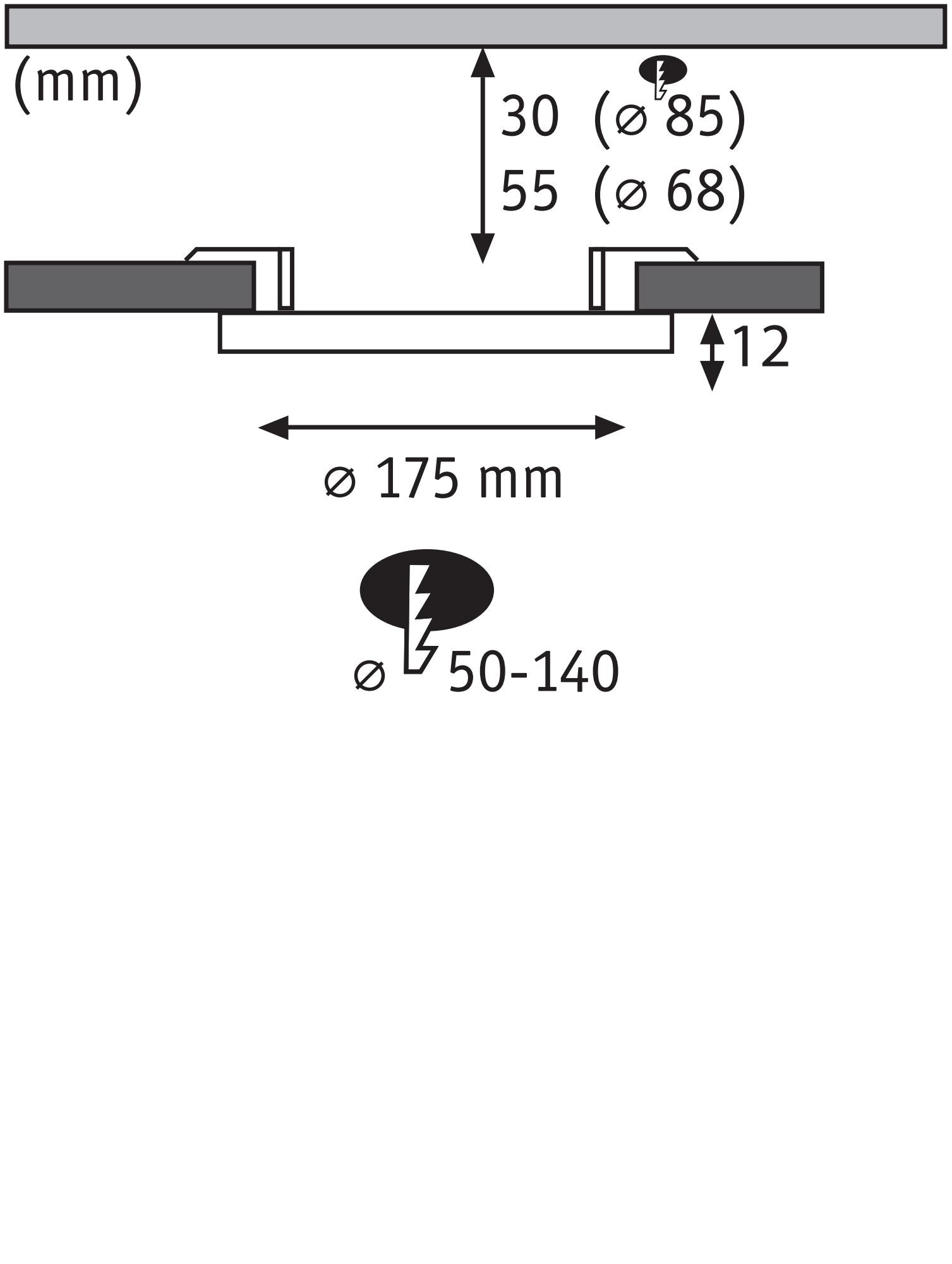 VariFit Areo IP44 rund 175mm 13W 1200lm 4000K Weiß dimmbar - Paulmann - 93055