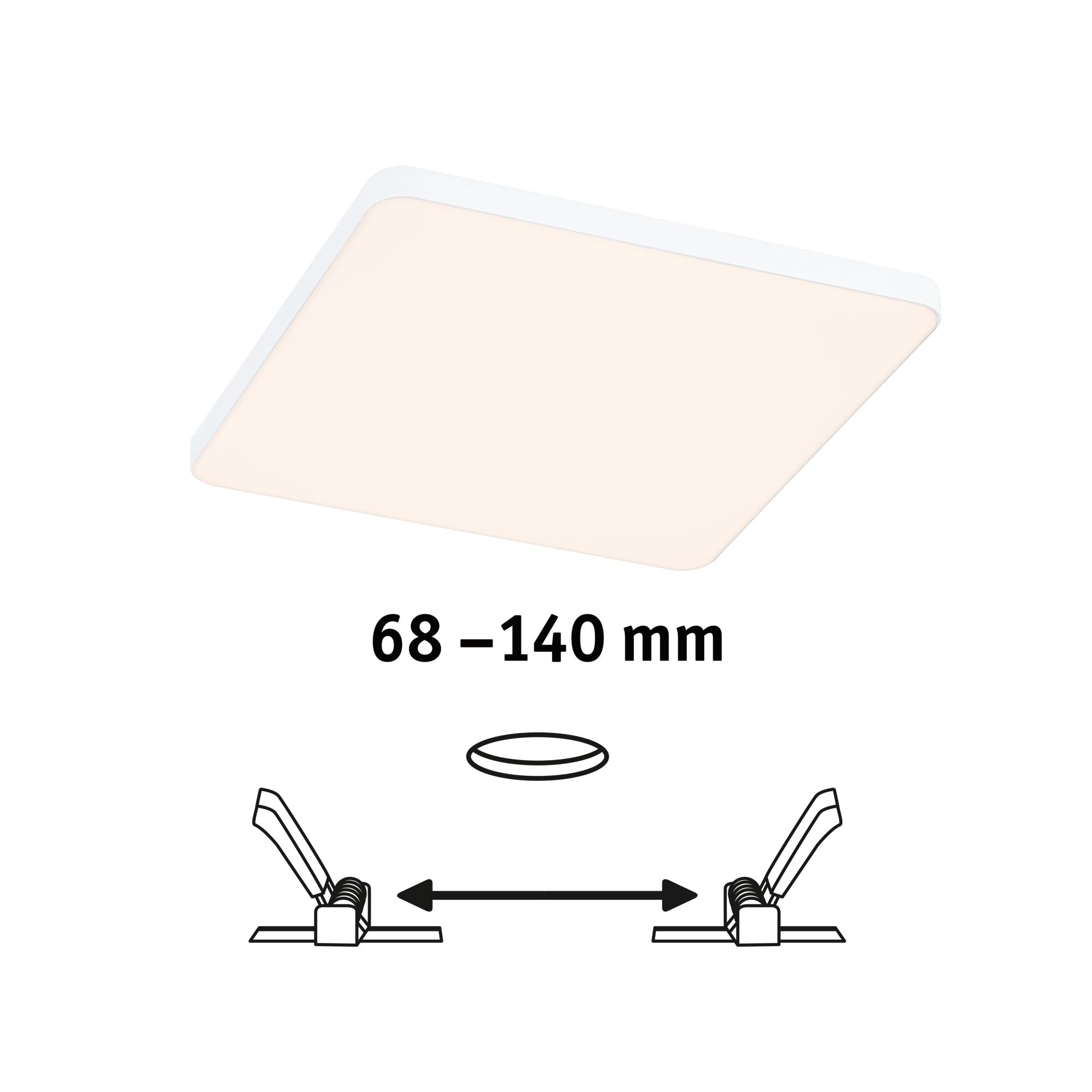 VariFit Veluna Edge IP44 eckig 160x160mm 12W 1100lm 3000K Weiß - Paulmann - 79943
