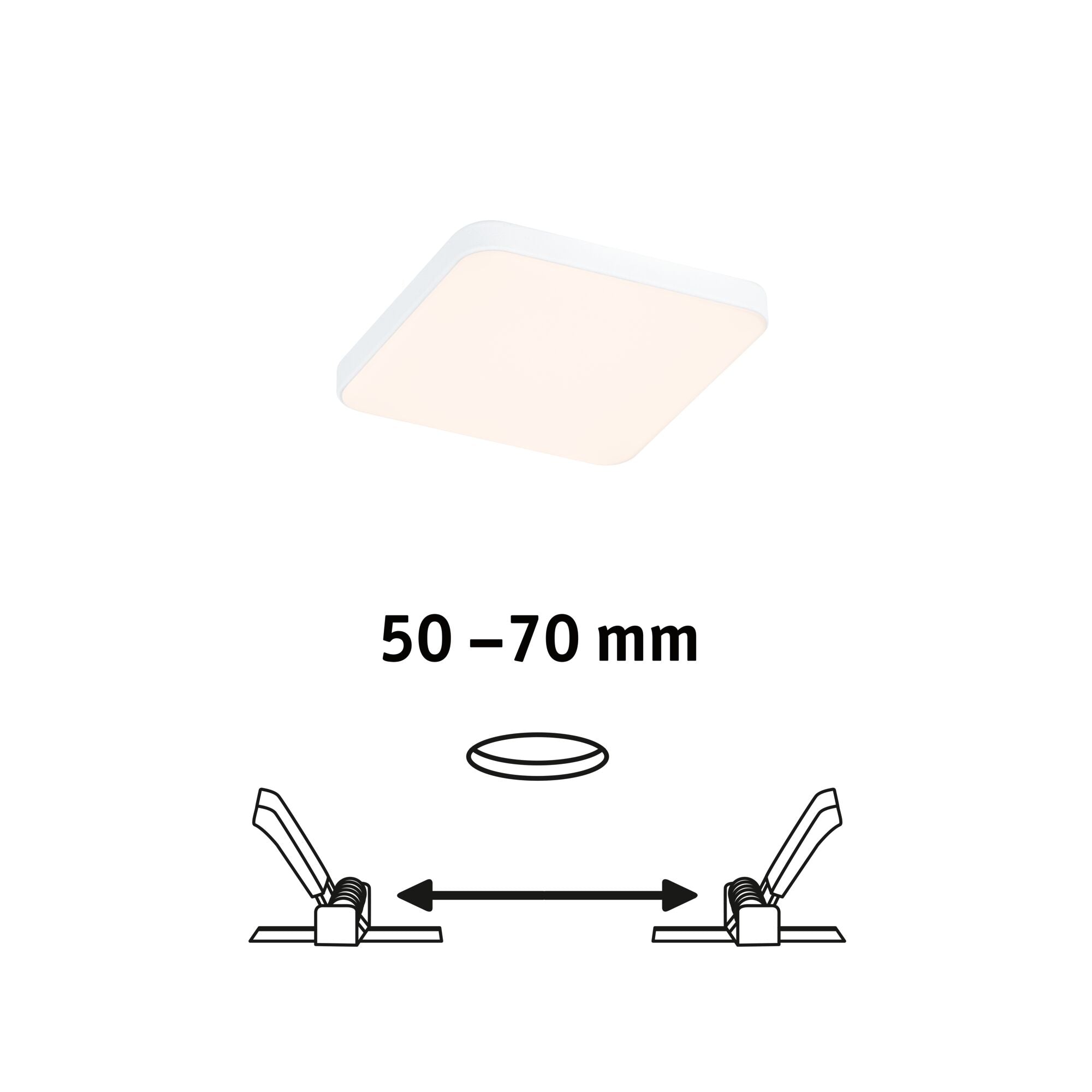 VariFit Veluna Edge IP44 eckig 90x90mm 6W 450lm 3000K Weiß - Paulmann - 79941