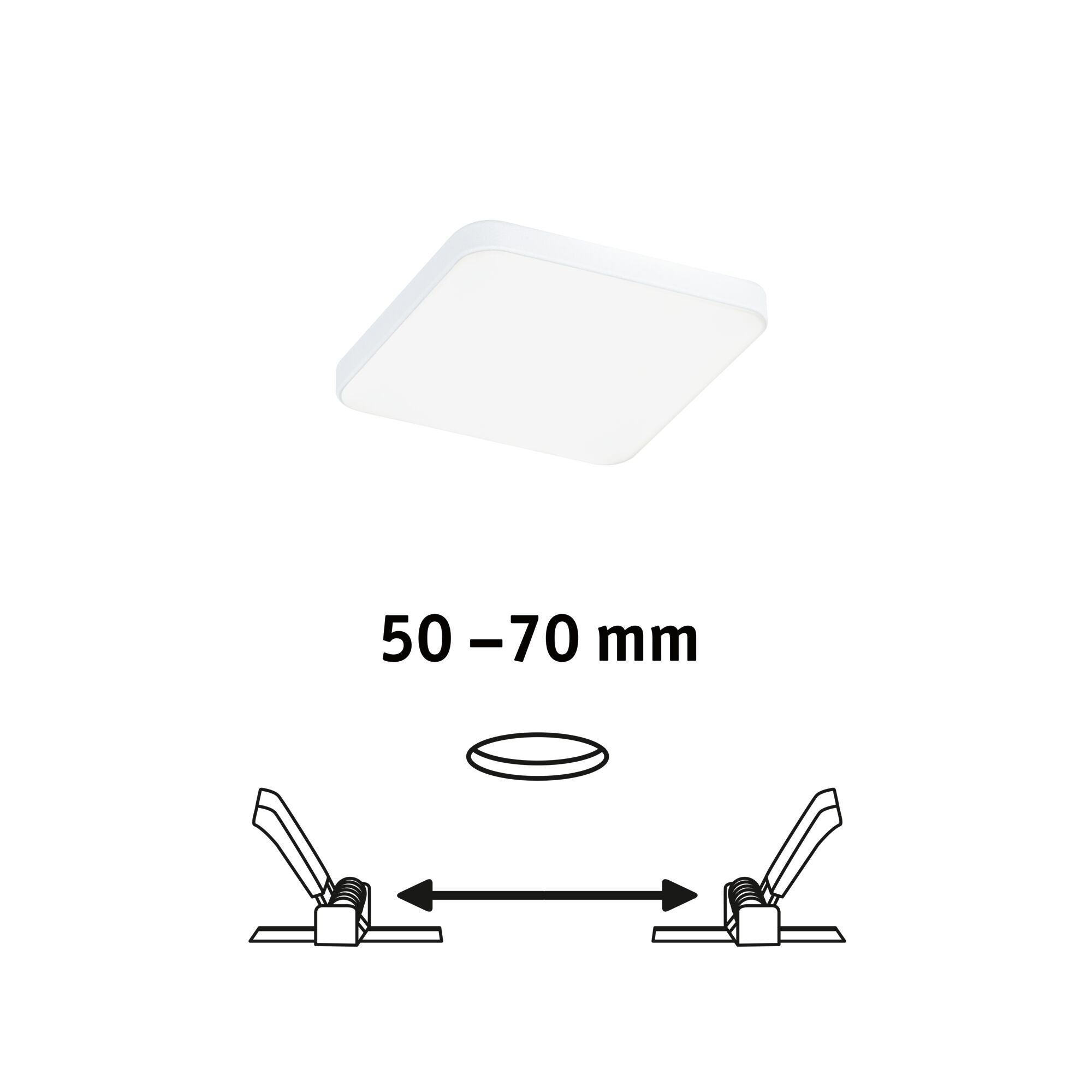 VariFit Veluna Edge IP44 eckig 90x90mm 6W 500lm 4000K Weiß - Paulmann - 79935