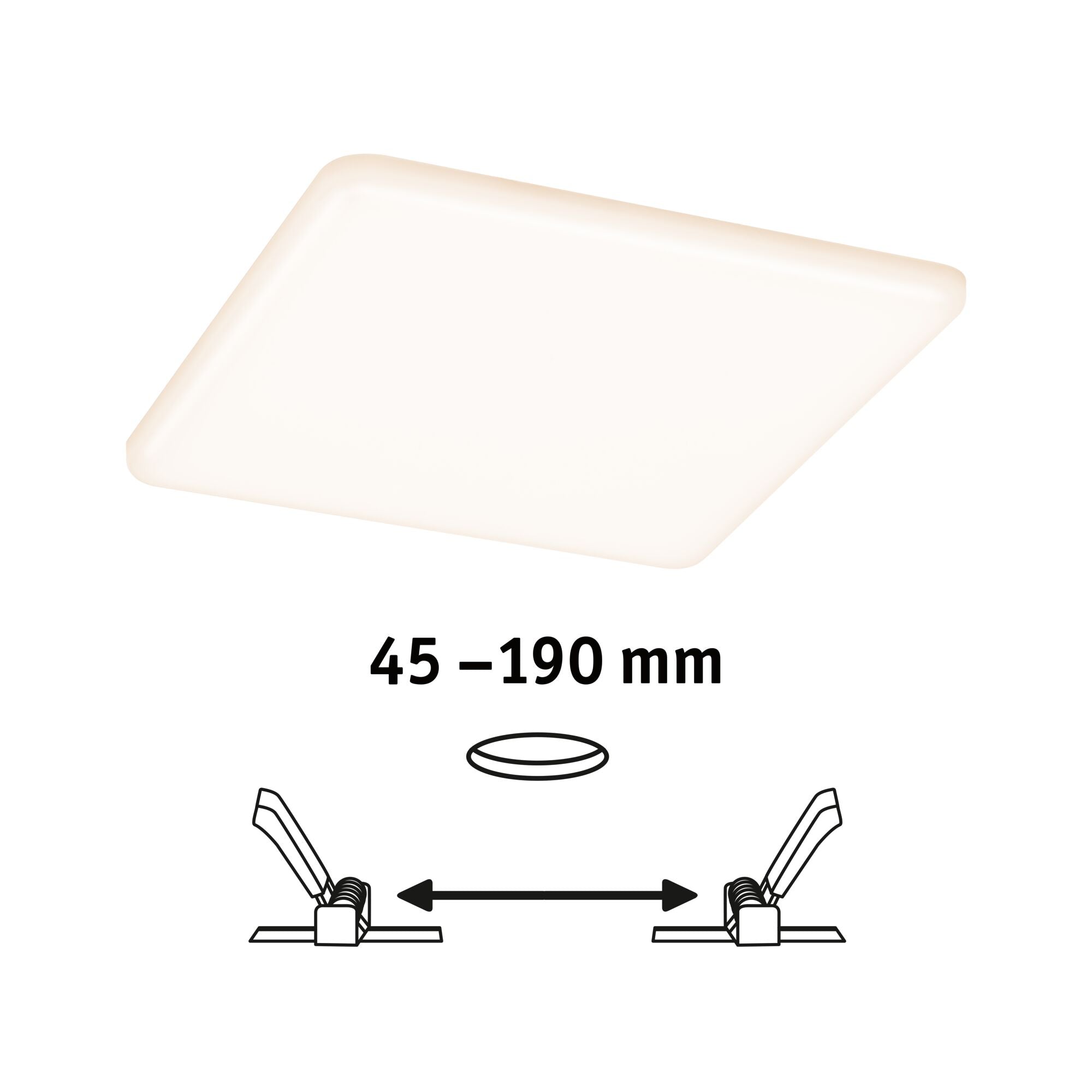 VariFit Veluna IP44 eckig 185x185mm 17W 1400lm 3000K Satin - Paulmann - 92395