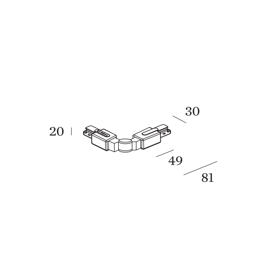 Verstellbare Eckverbindung 1 - Phasen Schiene - WEVER & DUCRÉ - 90014041