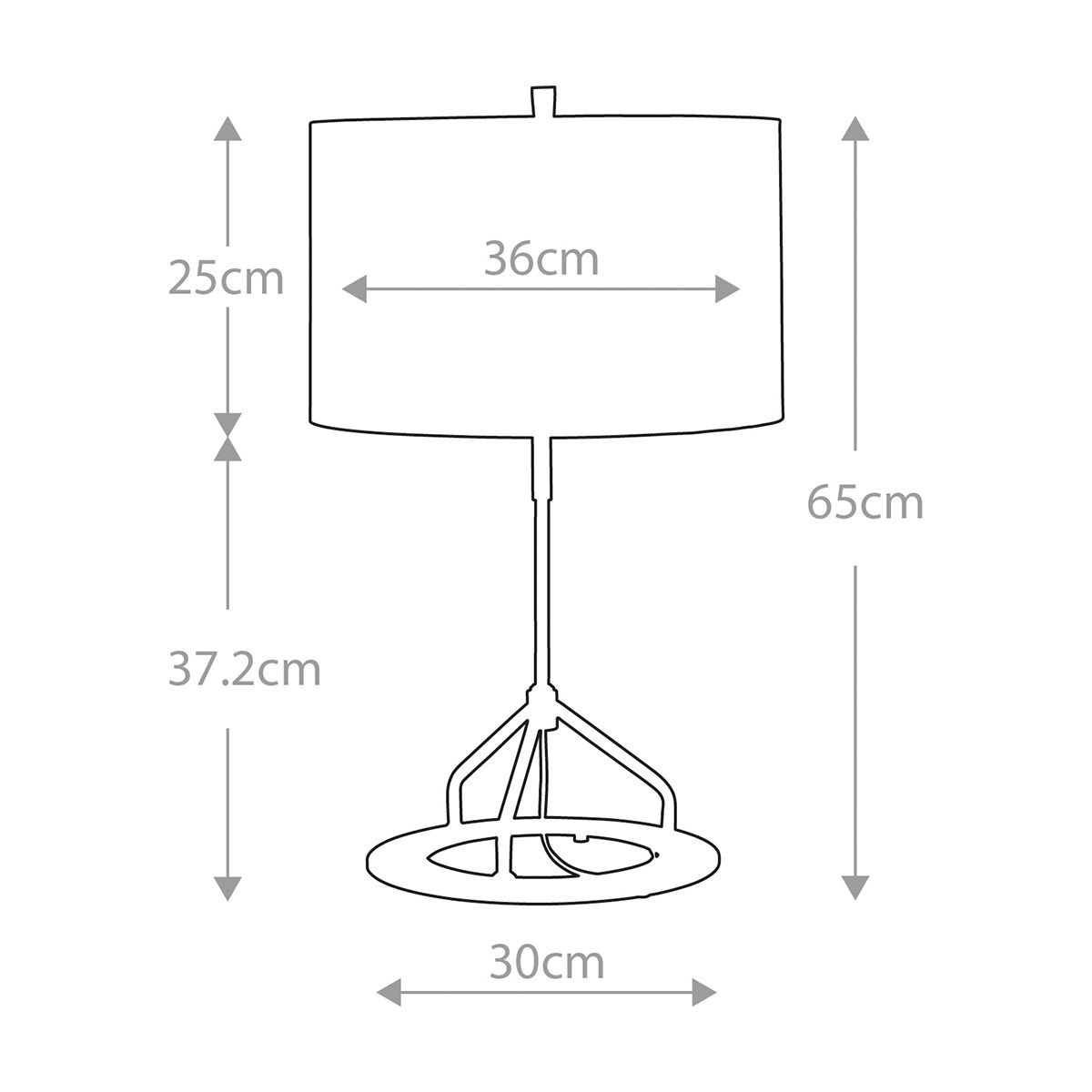 Vicenza Tischlampe - Dunkelgraues poliertes Nickel
