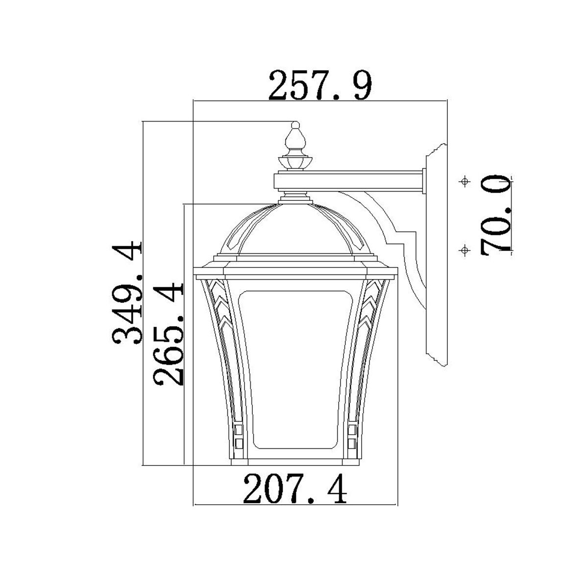 Wabash 2 - flammige mittelgroße Wandlaterne - Mokka - Elsteadlighting - HK - WABASH2 - M