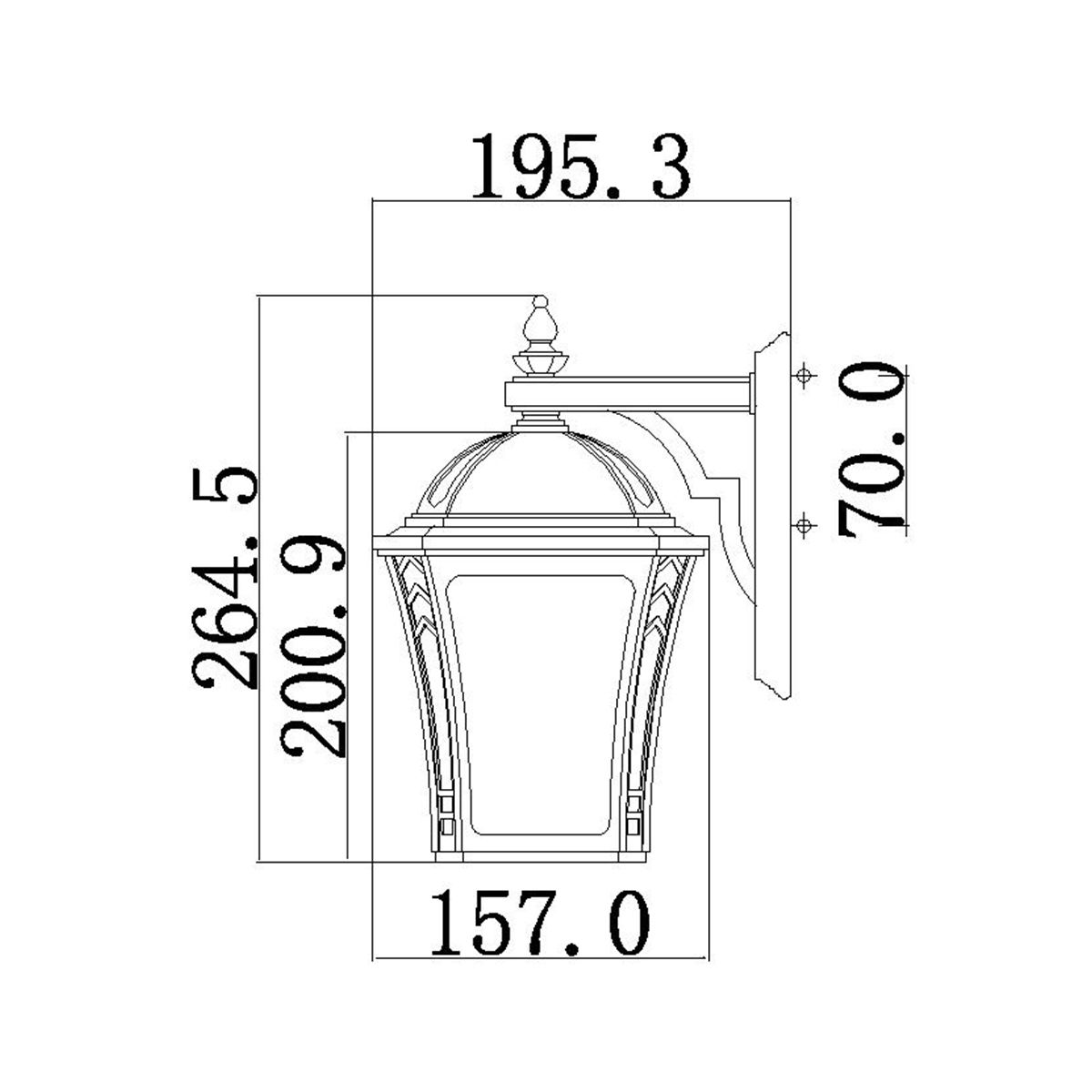 Wabash Kleine Wandlaterne mit 1 Licht - Mokka - Elsteadlighting - HK - WABASH2 - S