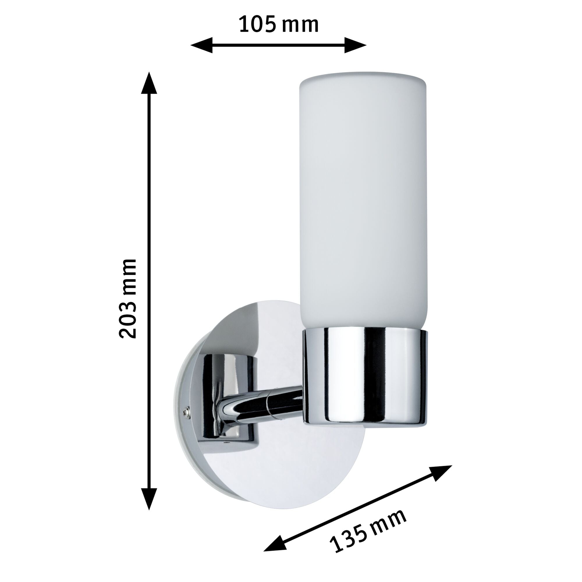 Wandleuchte Eleon IP44 G9 230V max. 33W dimmbar Chrom/Satin - Paulmann - 70839