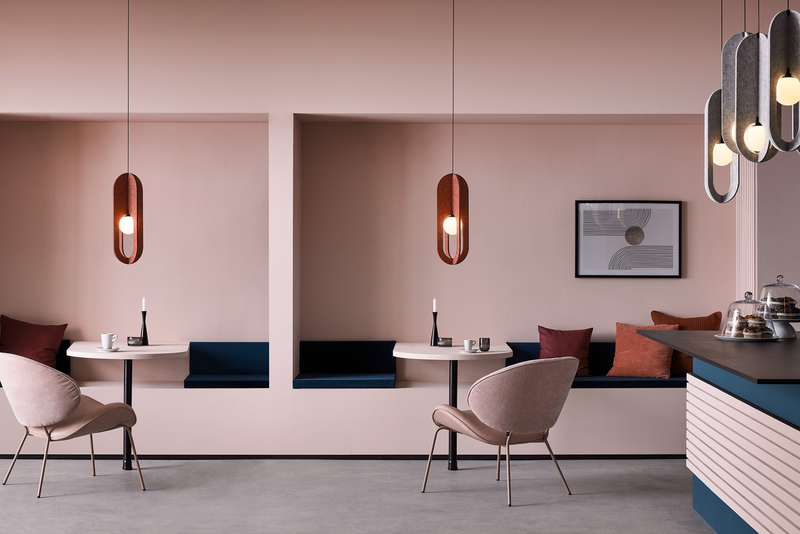 Suspension acoustique WEVER & DUCRÉ SOLLI COCOON avec abat-jour en feutre