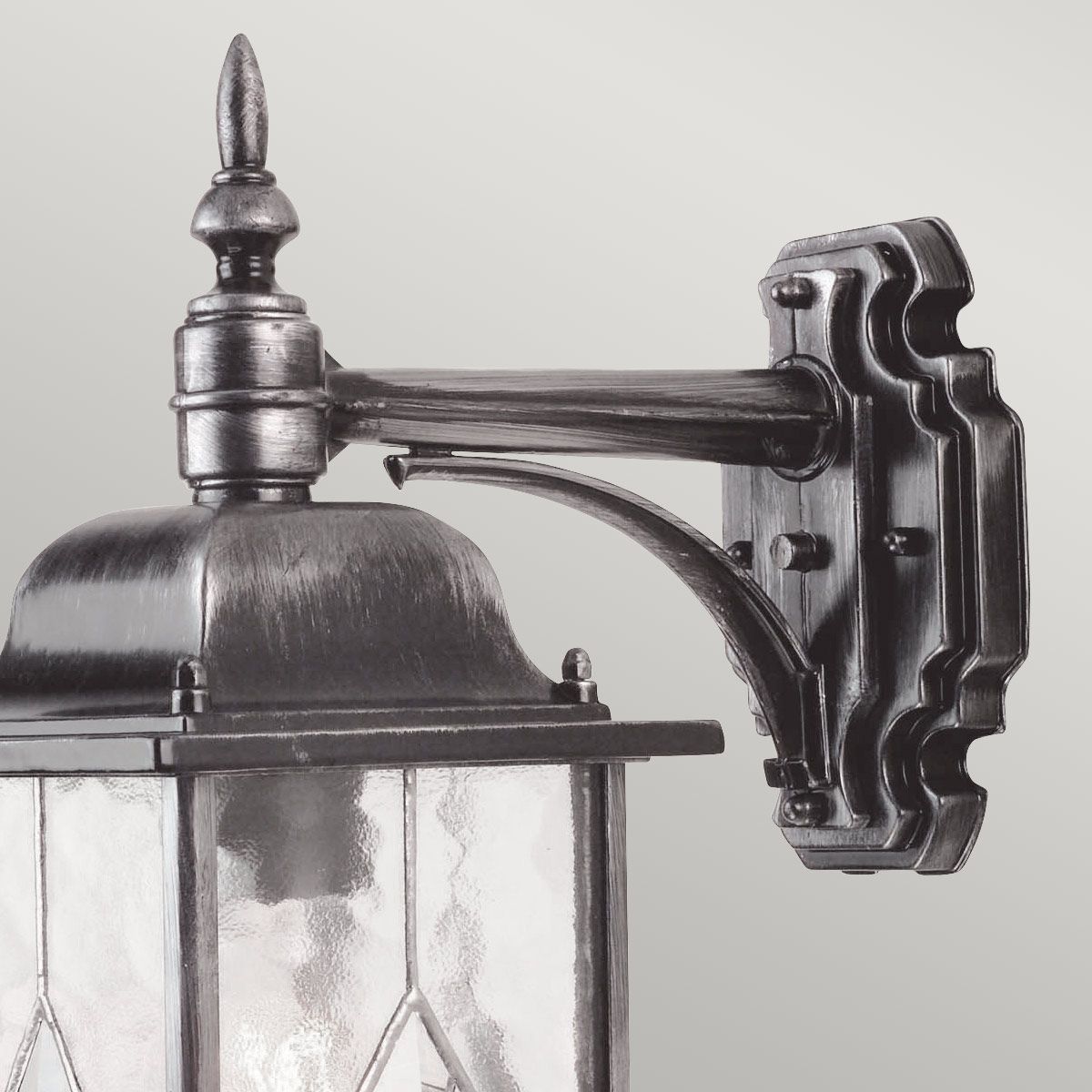 Wexford 1 - flammige Wandlaterne, Schwarz/Silber - Elsteadlighting - WX2