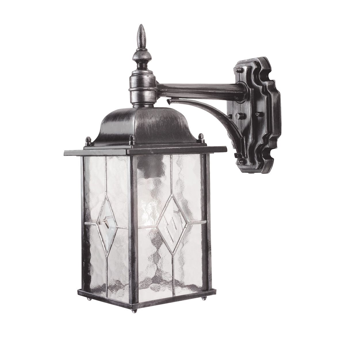 Wexford 1 - flammige Wandlaterne, Schwarz/Silber - Elsteadlighting - WX2