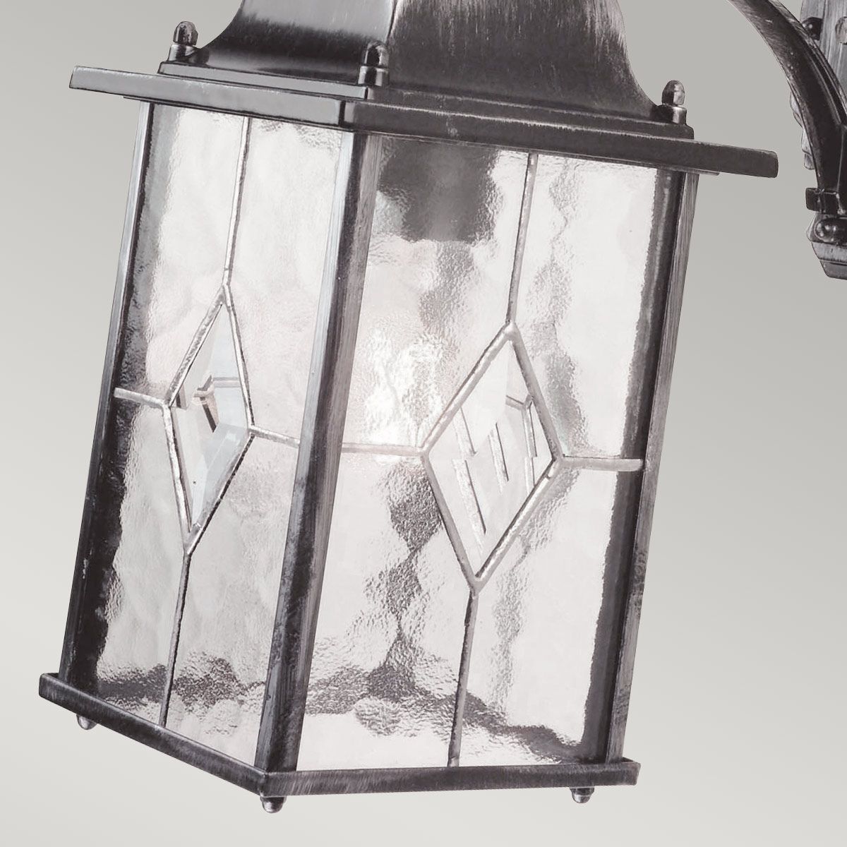 Wexford 1 - flammige Wandlaterne, Schwarz/Silber - Elsteadlighting - WX2