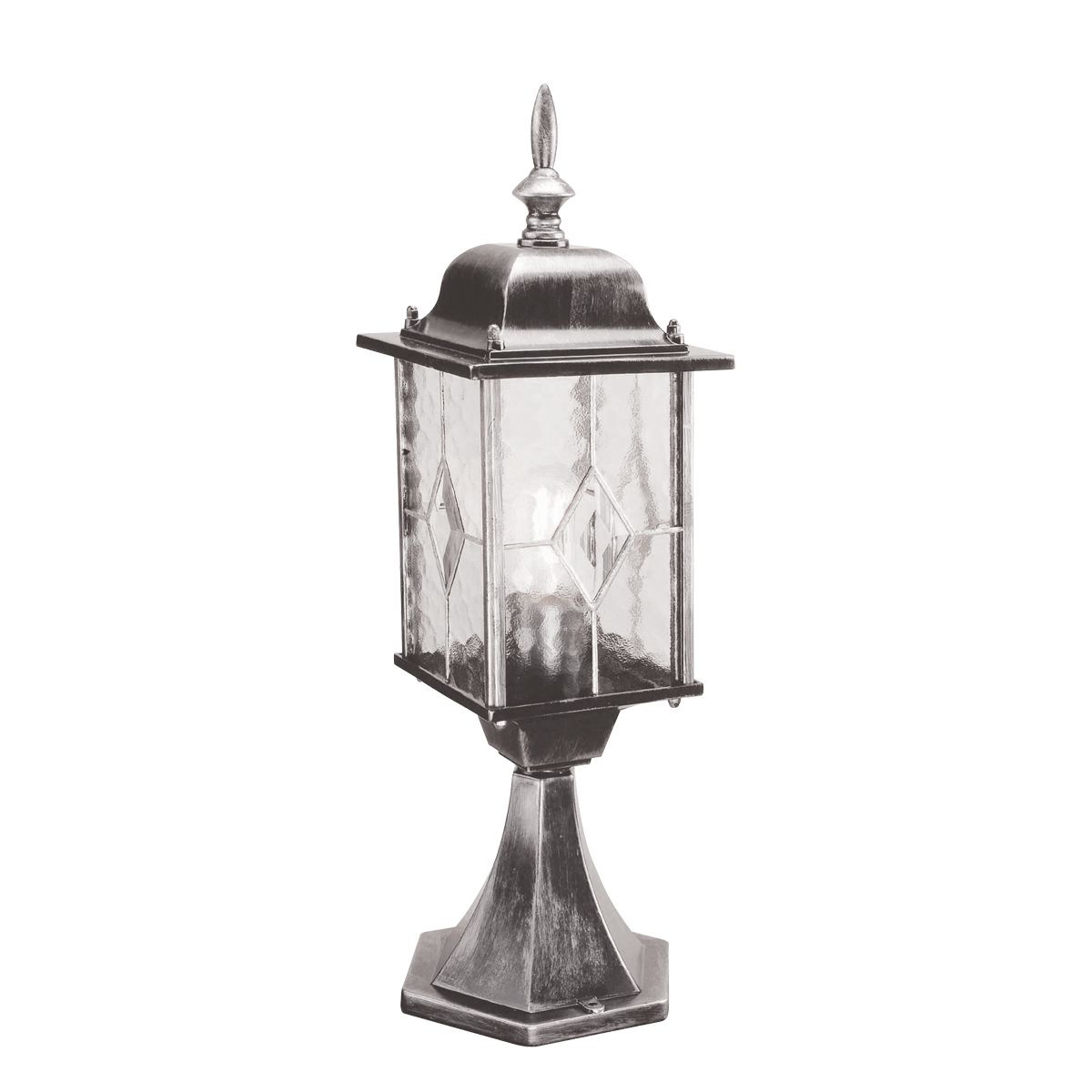Wexford Sockellaterne mit 1 Licht, Schwarz/Silber - Elsteadlighting - WX3