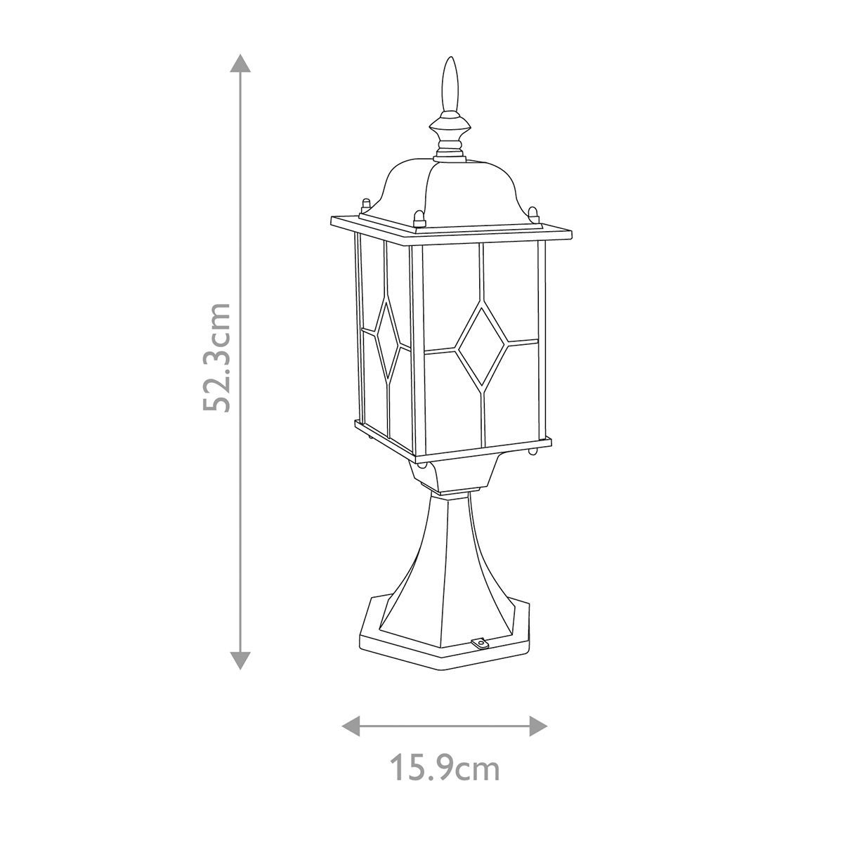 Wexford Sockellaterne mit 1 Licht, Schwarz/Silber - Elsteadlighting - WX3