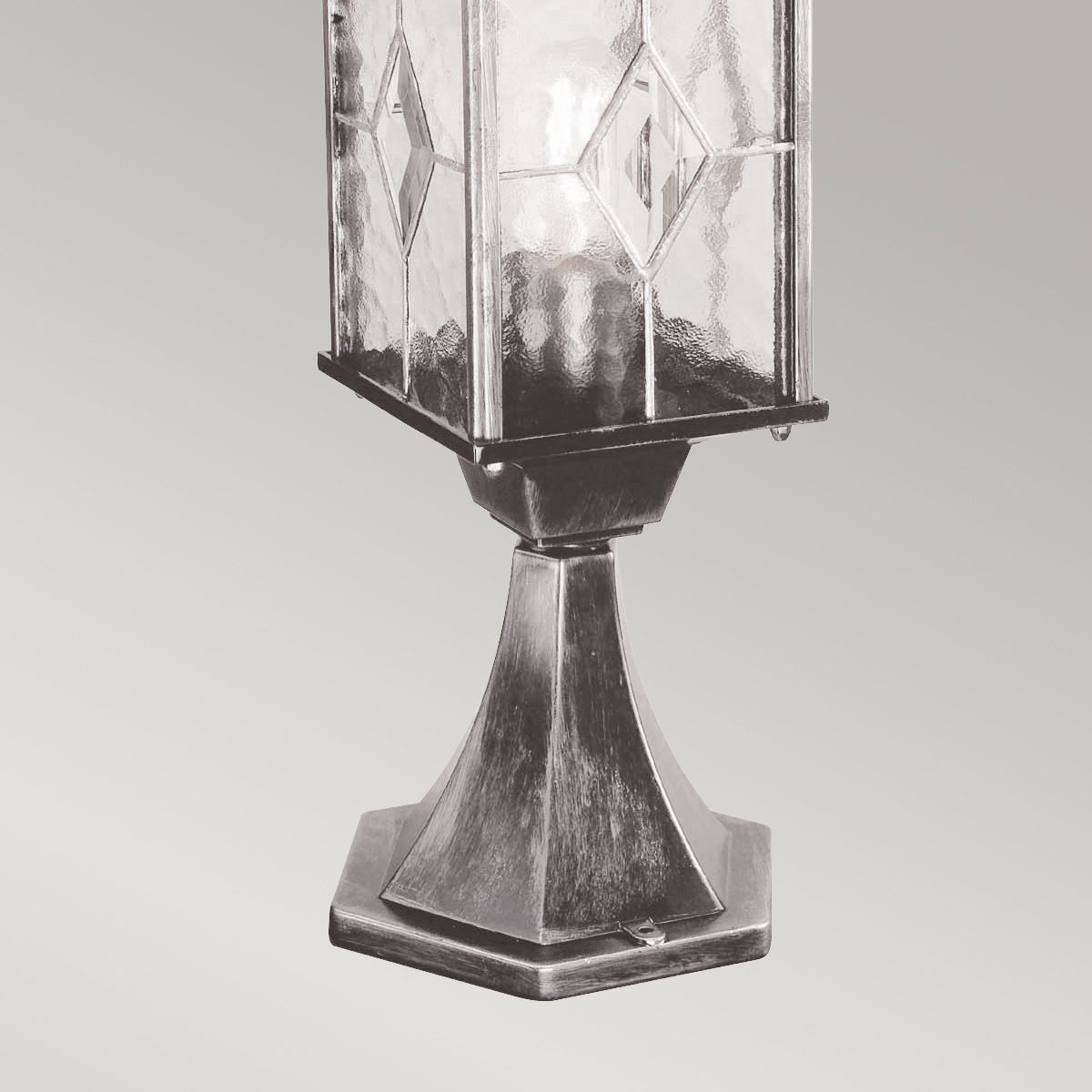 Wexford Sockellaterne mit 1 Licht, Schwarz/Silber - Elsteadlighting - WX3