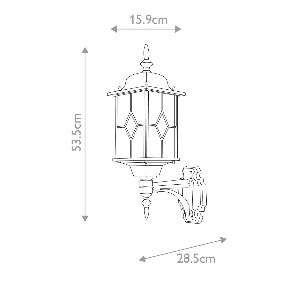 Wexford Wandlaterne mit 1 Licht, Schwarz/Silber - Elsteadlighting - WX1