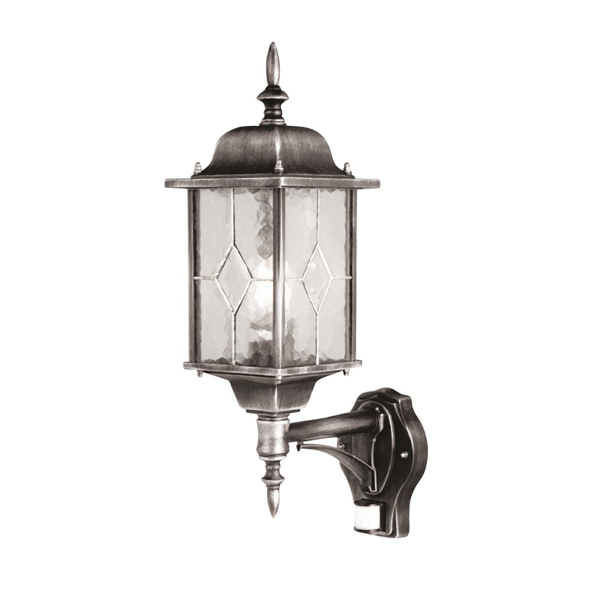 Wexford Wandlaterne mit 1 Licht und PIR, Schwarz/Silber - Elsteadlighting - WX1 - PIR