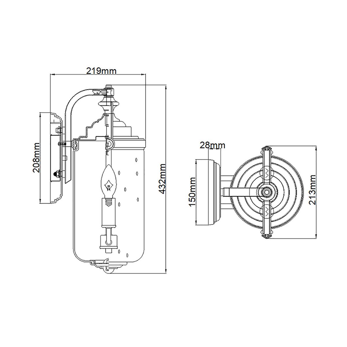 Willoughby Wandlaterne mit 2 Lichtern, geölte Bronze - Elsteadlighting - HK - WILLOUGHBY - M - OZ